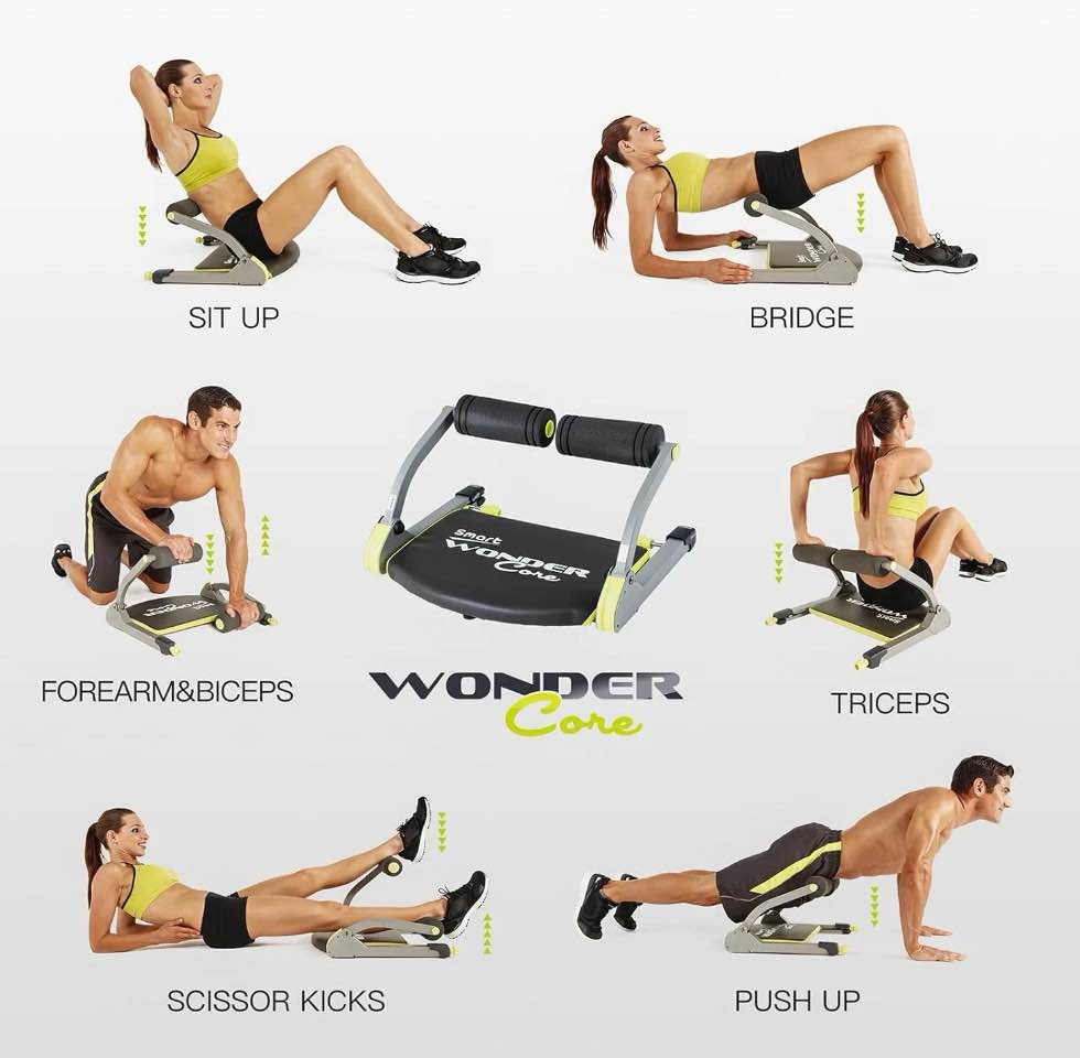 Condition photo showing New/Like New for wonder core smart ab machine  ab workout equipment  sit up machine & exercise equipment  ab crunch machine for stomach workout  ab core trainer abdominal machine for home gym foldable 265 lb green