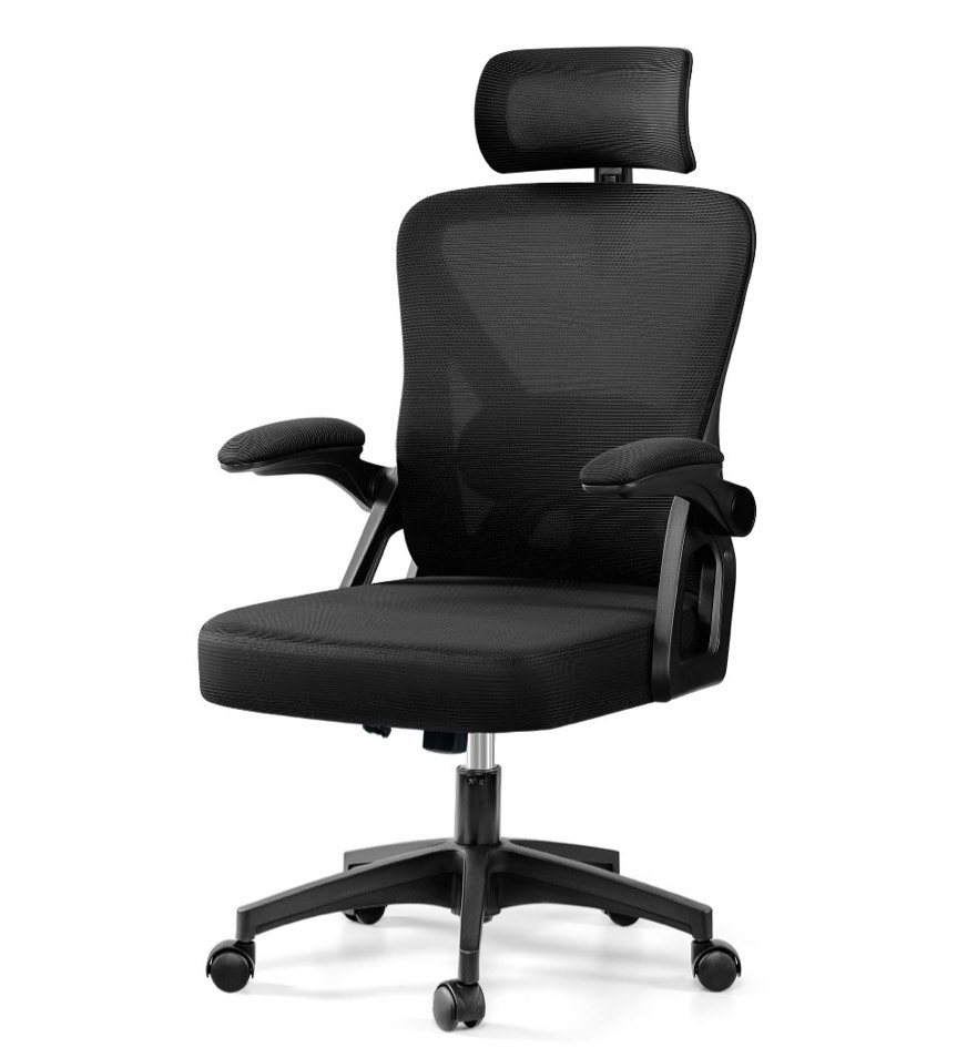 Condition photo showing New/Like New for coolhut ergonomic office chair, high back mesh office desk chair with headrest 500lbs, executive office chair with adjustable aremrest, home office swivel desk chair for home office, black