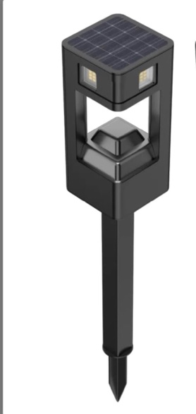 Condition photo showing As Is for ix1 250 -lumens black solar led outdoor path light with dusk-to-dawn sensor and motion
