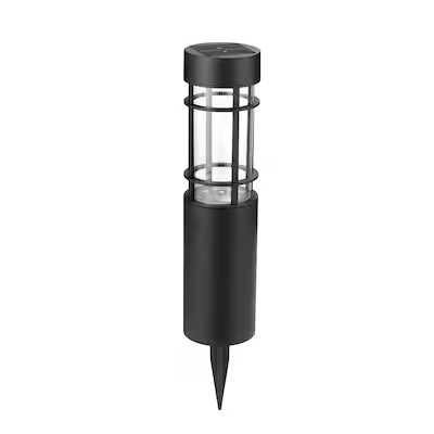 Condition photo showing As Is for harbor breeze 10 -lumens black solar led outdoor path light with dusk-to-dawn sensor