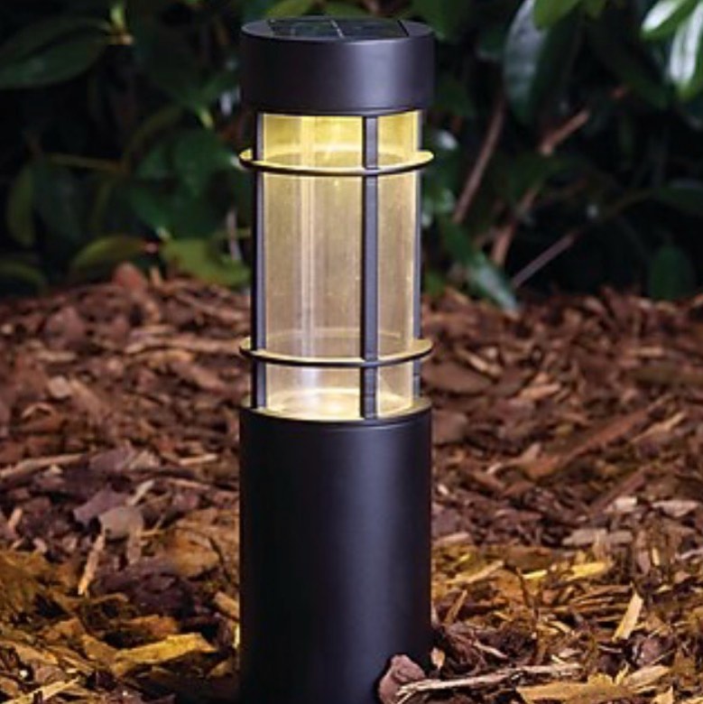 harbor breeze 10 -lumens black solar led outdoor path light with dusk-to-dawn sensor