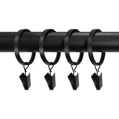 Condition photo showing New/Like New for origin 21 10 -pack 1-in matte black steel curtain ring with clip