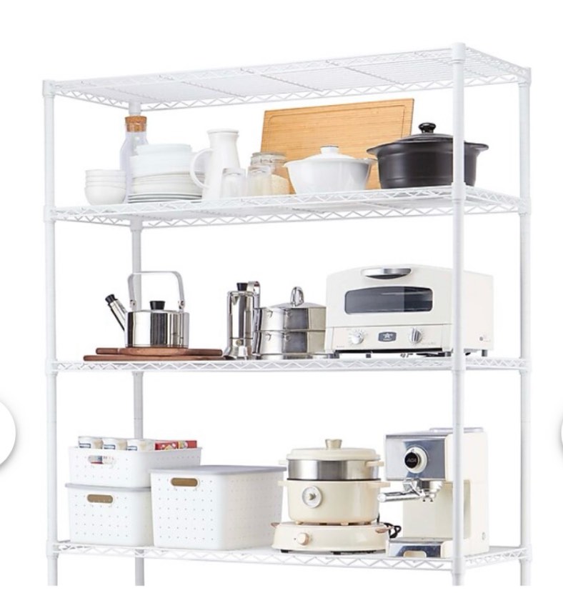 Style Selections 47.7-in W x 18-in D x 72-in H 5 -Tier White Metal Wire Utility Shelving Unit