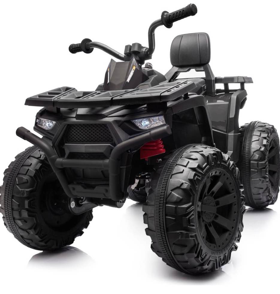 hikiddo kids atv 4-wheeler, 24 volt 4wd ride on toys for big kids w/ 2 seater, 4x200w motor, 5.6mph max speed -black