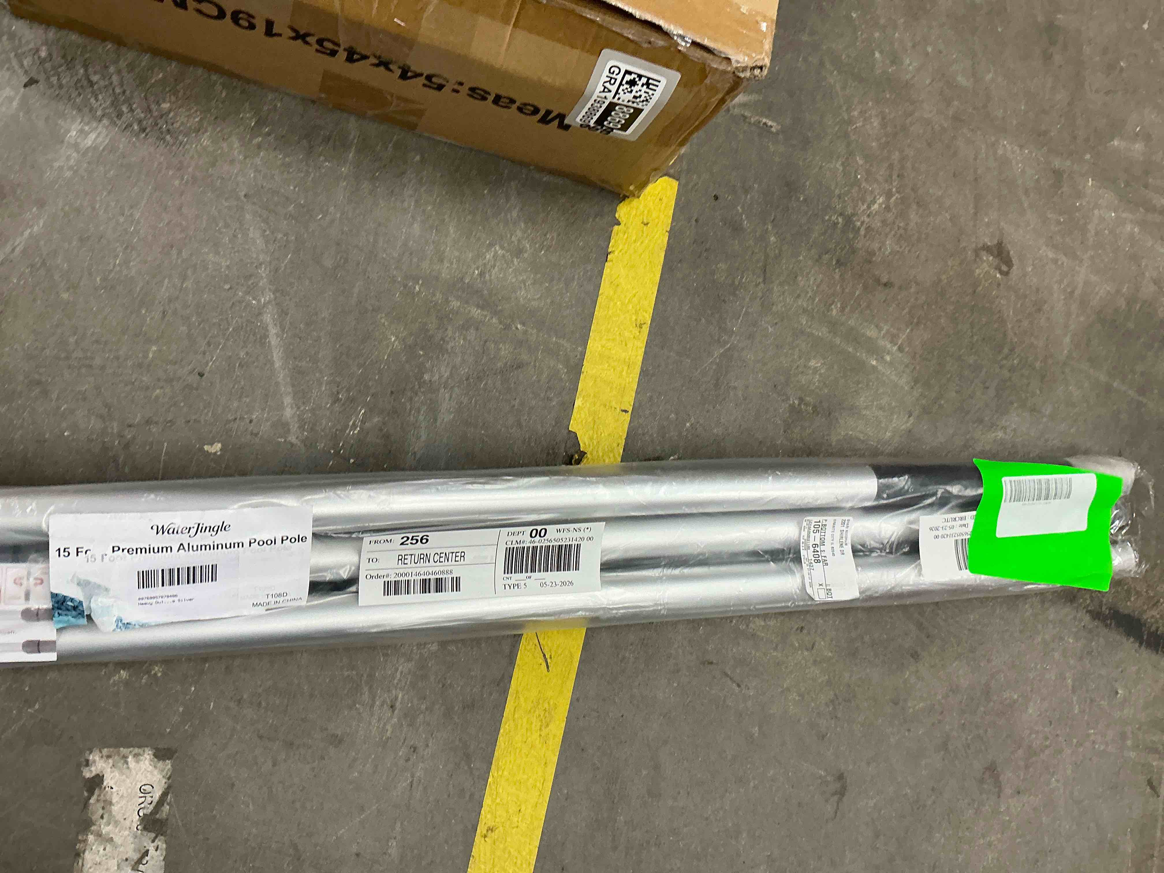 Condition photo showing New/Like New for waterjingle heavy duty 15ft swimming pool pole, professional aluminum telescopic pool skimmer pole, adjustable 7.2-15 ft, universal fit for nets, brushes & vacuums, silver