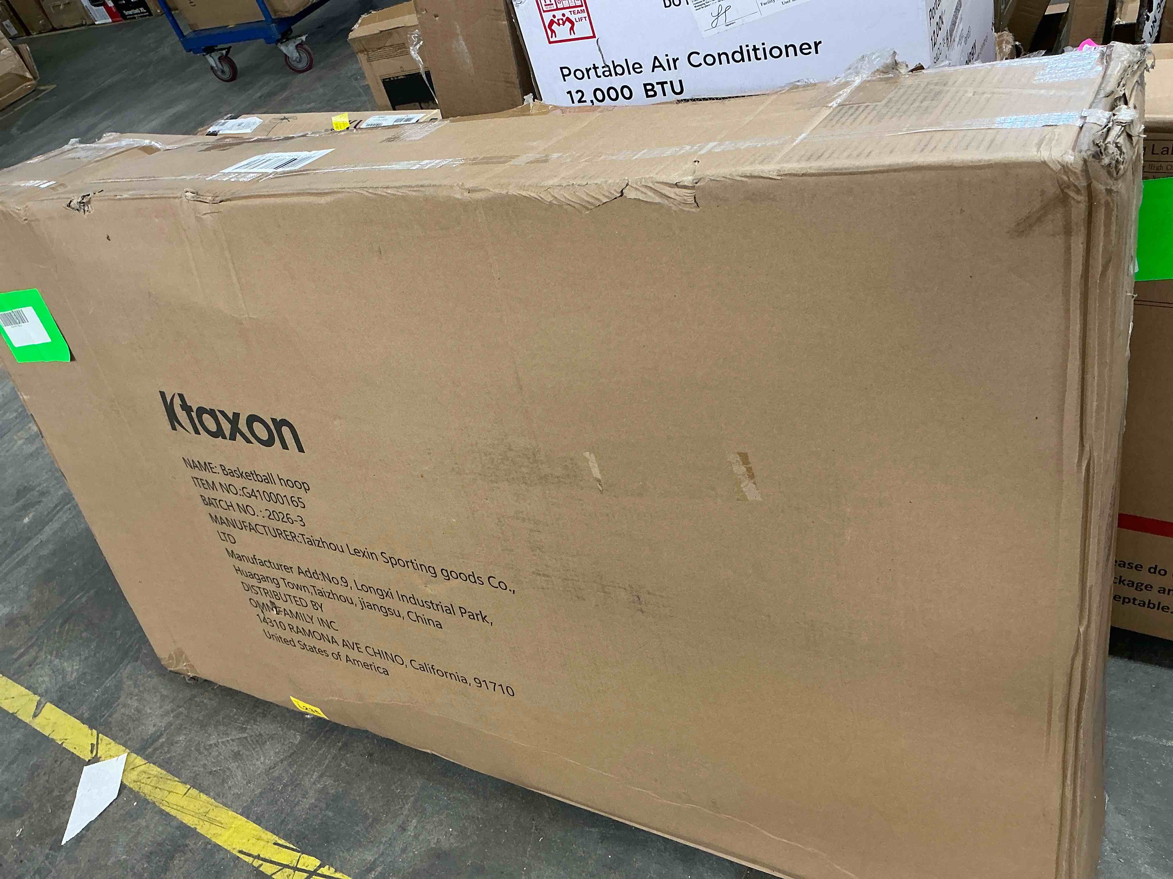 Condition photo showing New/Like New for ktaxon 54in portable basketball hoop outdoor, 4.5-10ft adjustable height, free sandbag, basketball goal system for youth and adults