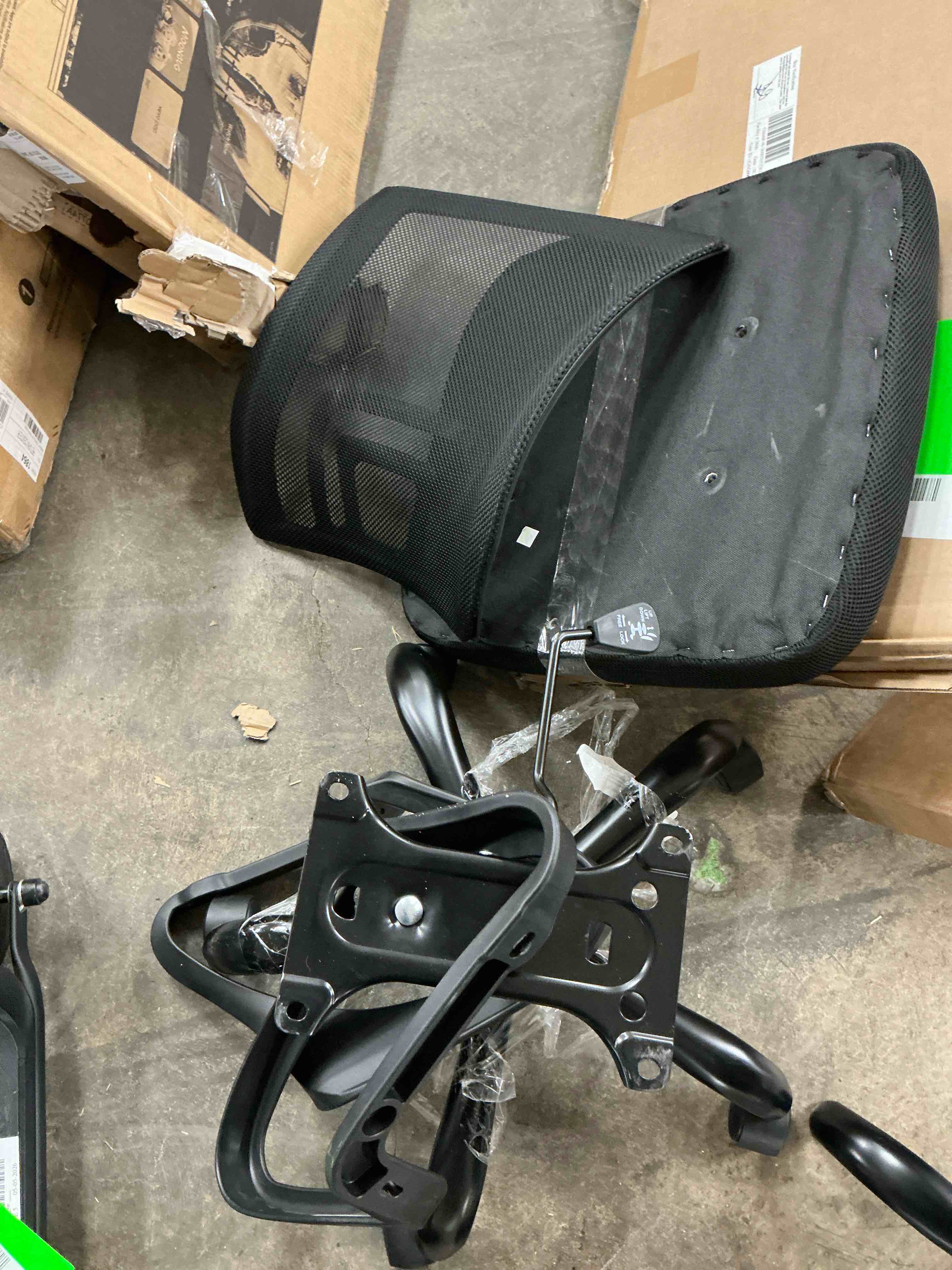 Condition photo showing As Is for jonpony ergonomic office chair, lumbar support, adjustable height with armrests for adults,black