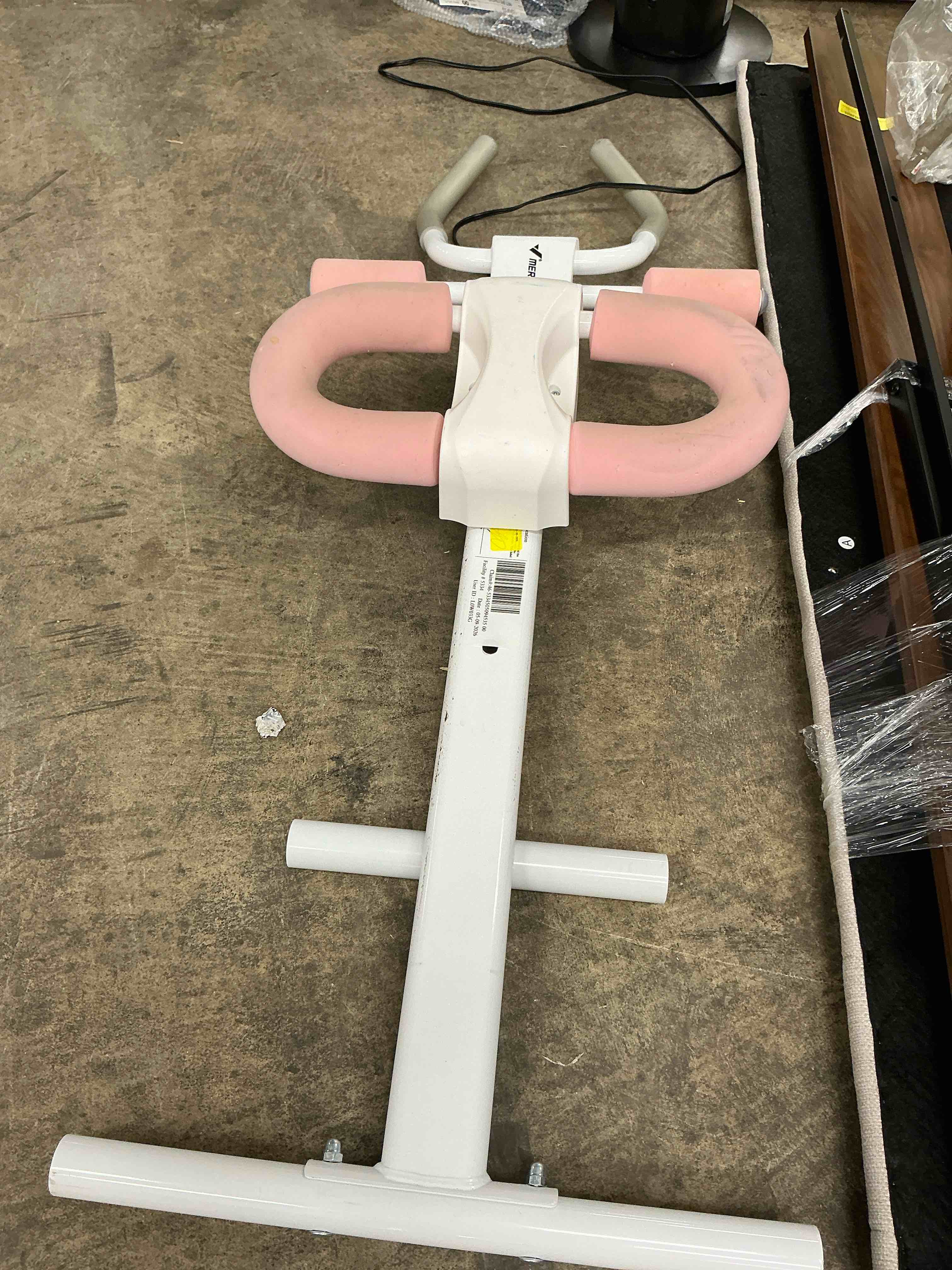 Condition photo showing As Is for merach 440lbs adjustable ab machine abdominal trainers for full body workout, foldable with knee protection