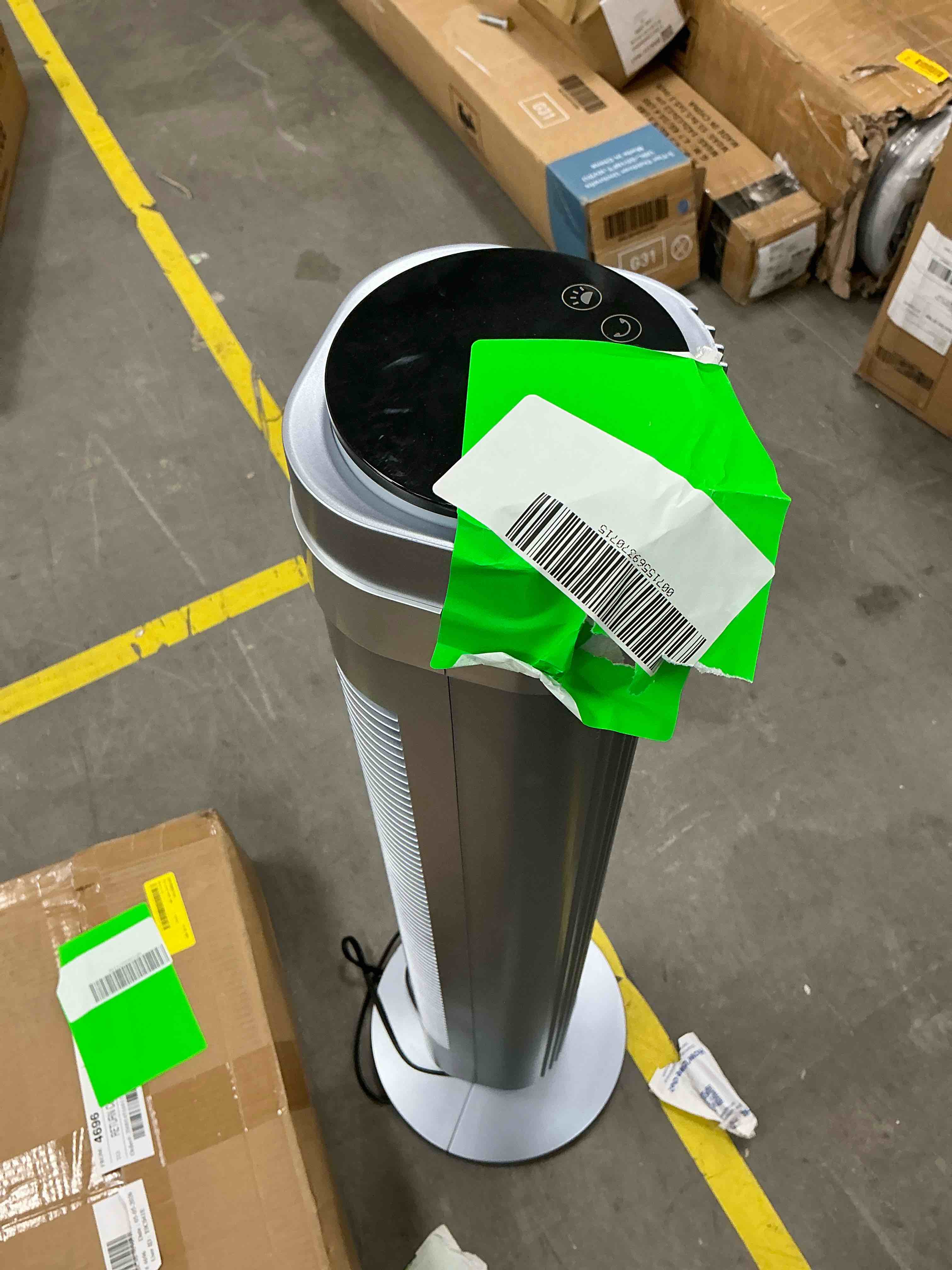 Condition photo showing Good Condition for shouftw 36 inch tower fan , oscillating bladeless floor fan, 5 speeds and 4 modes for bedroom home and office, silver