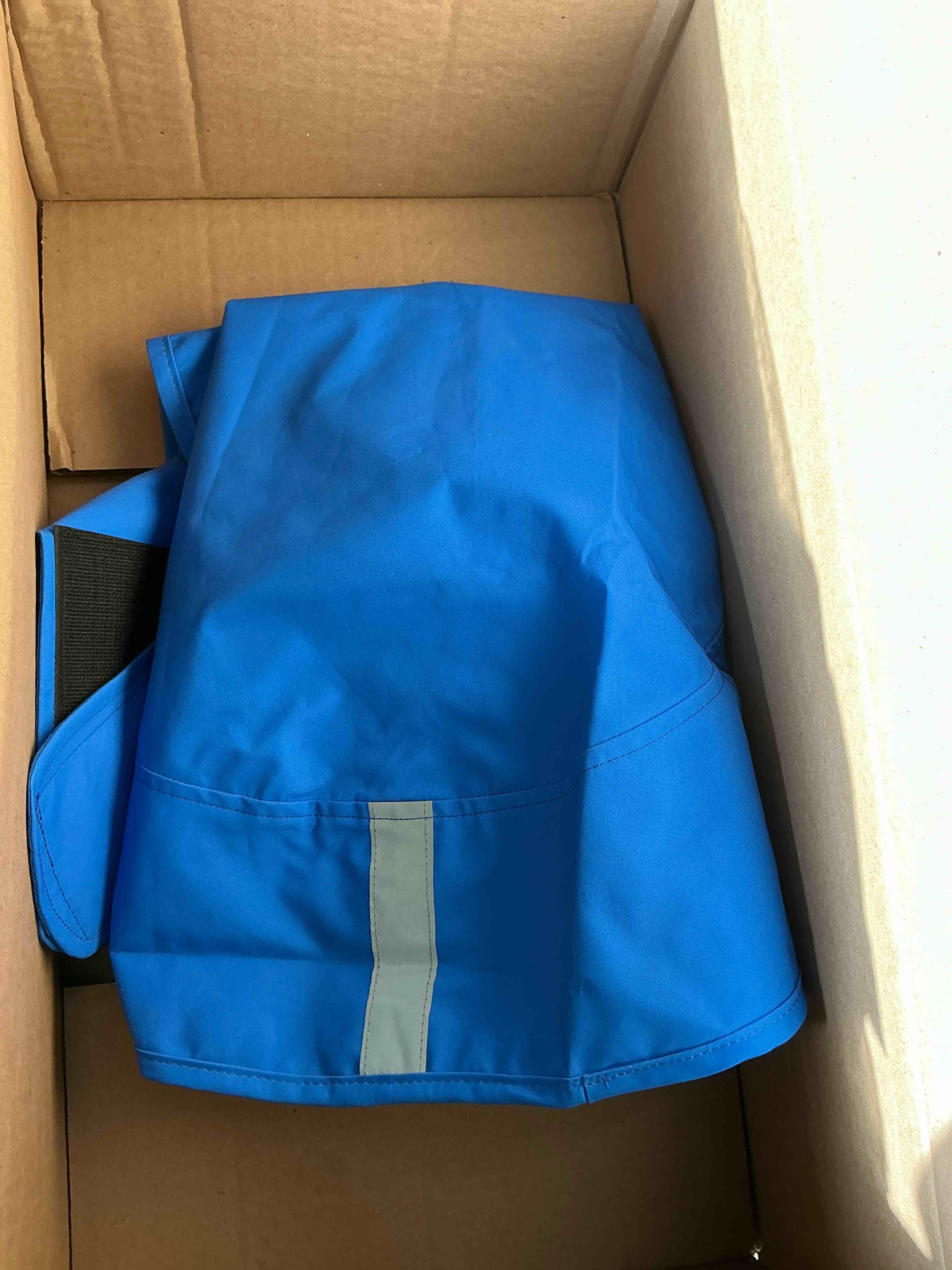 Condition photo showing New/Like New for Kuoser Dog Raincoat Waterproof & Reflective Dog Rain Jacket with Hood, Blue, S