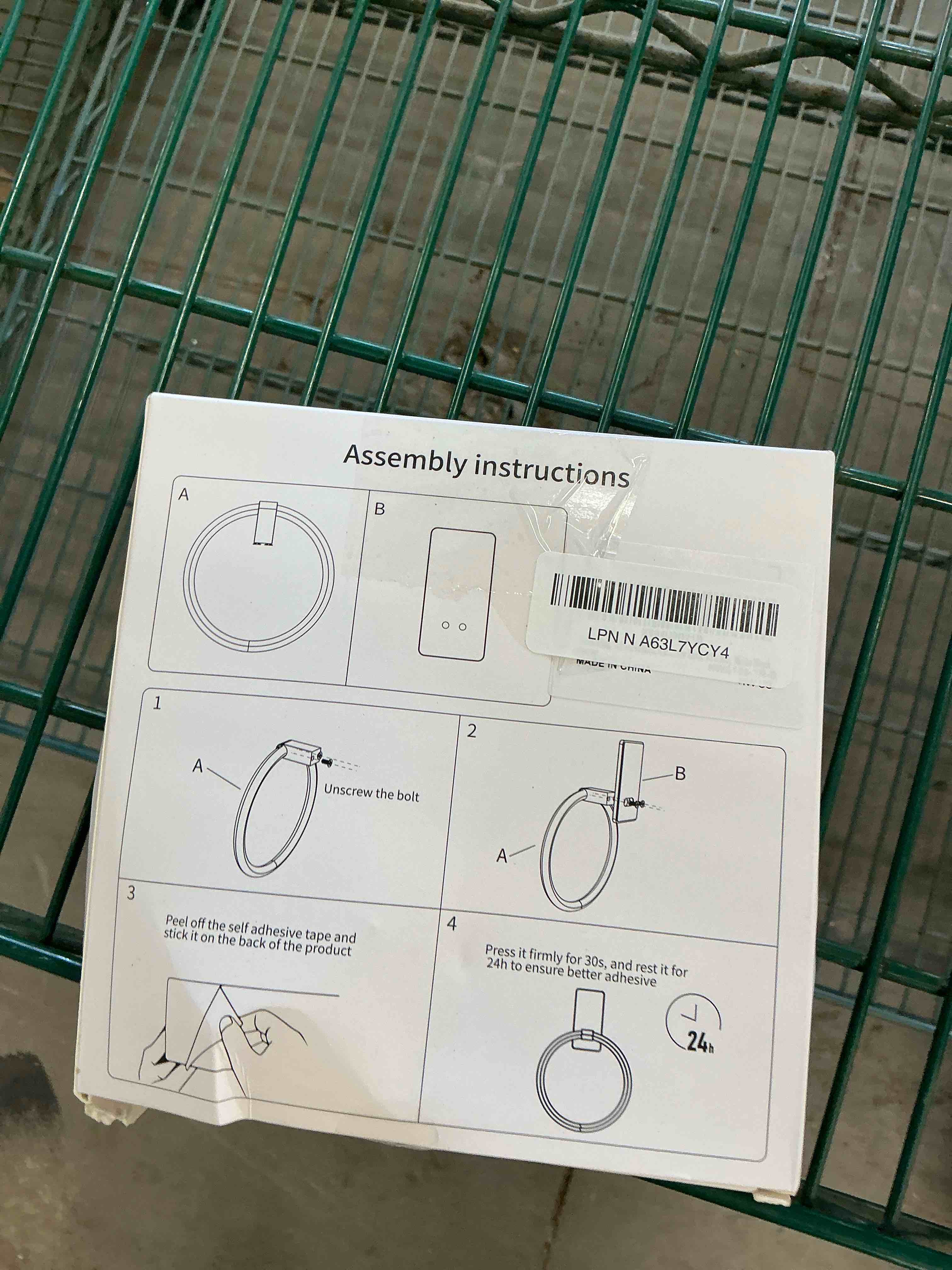 Condition photo showing Good Condition for Adhesive Towel Ring, Hand Towel Holder for Bathroom, Adhesive Round Towel Ring for Bath RV, Black Black 1