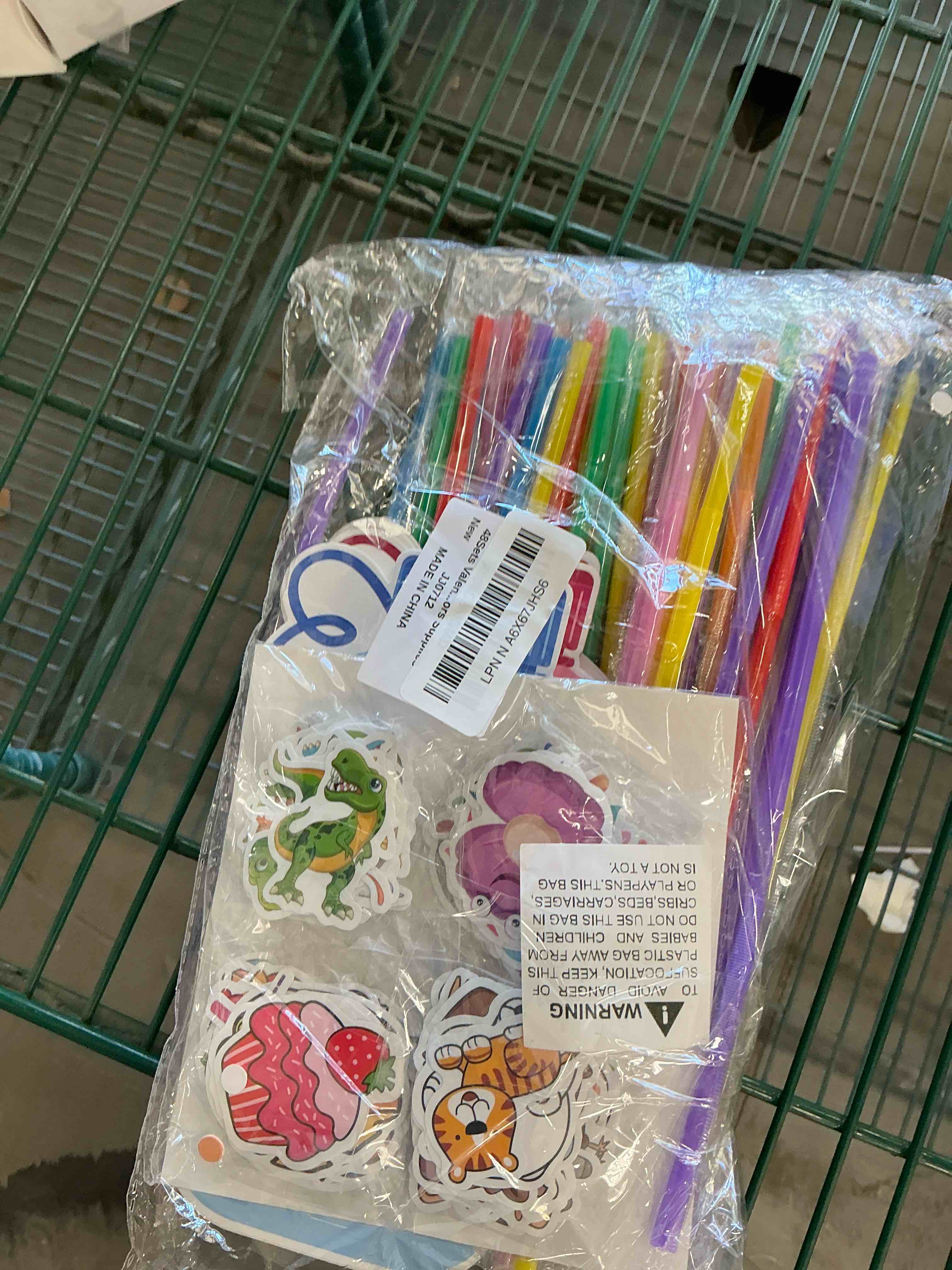Condition photo showing New/Like New for Justforjoyful 48Sets Valentines Day Gifts Bulk Valentines Day Crazy Straws with Cards and Stickers W