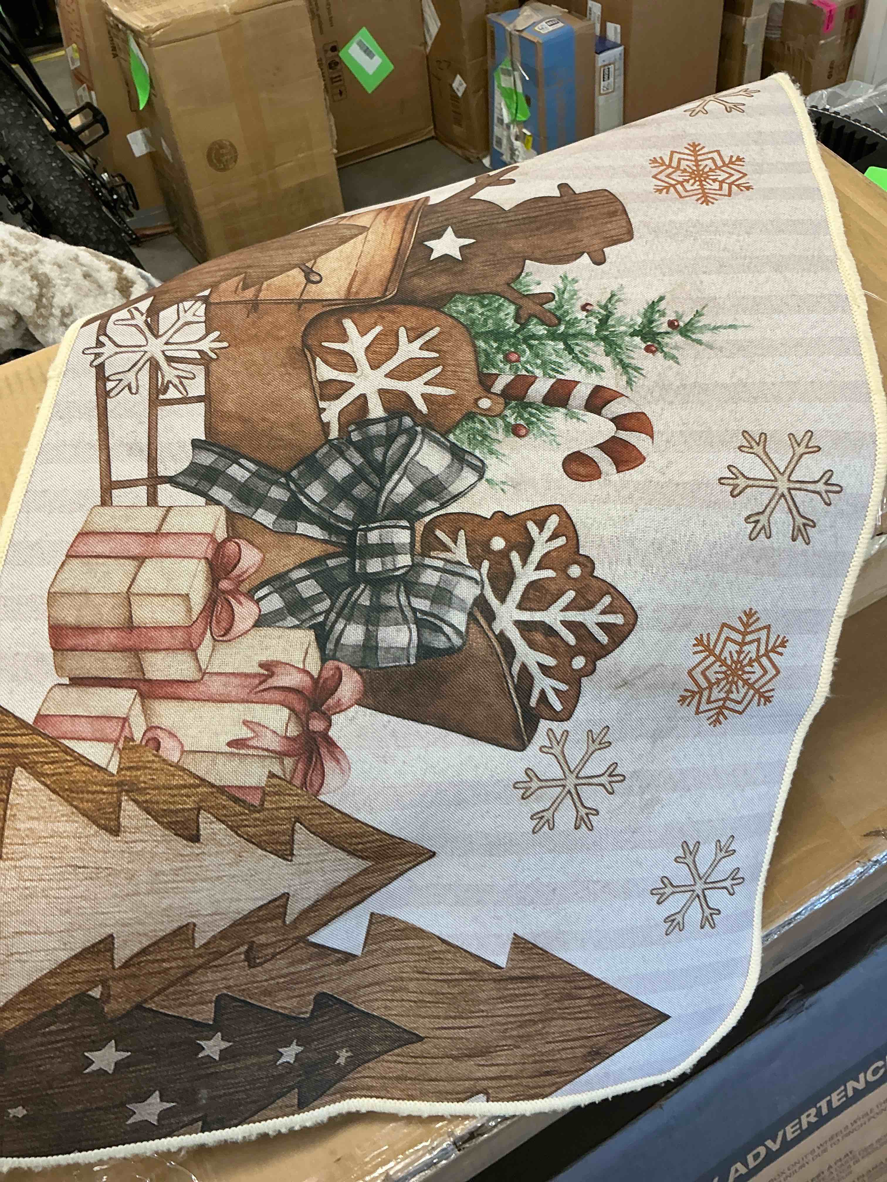 Condition photo showing Good Condition for Tinideya Neutral Christmas Kitchen Mats Rugs Set of 2 Xmas Tree Farmhouse Merry Christmas Winter Holiday Mat Decor Non Slip for Indoor Home Kitchen Floor Bathroom(Wooden Tree)