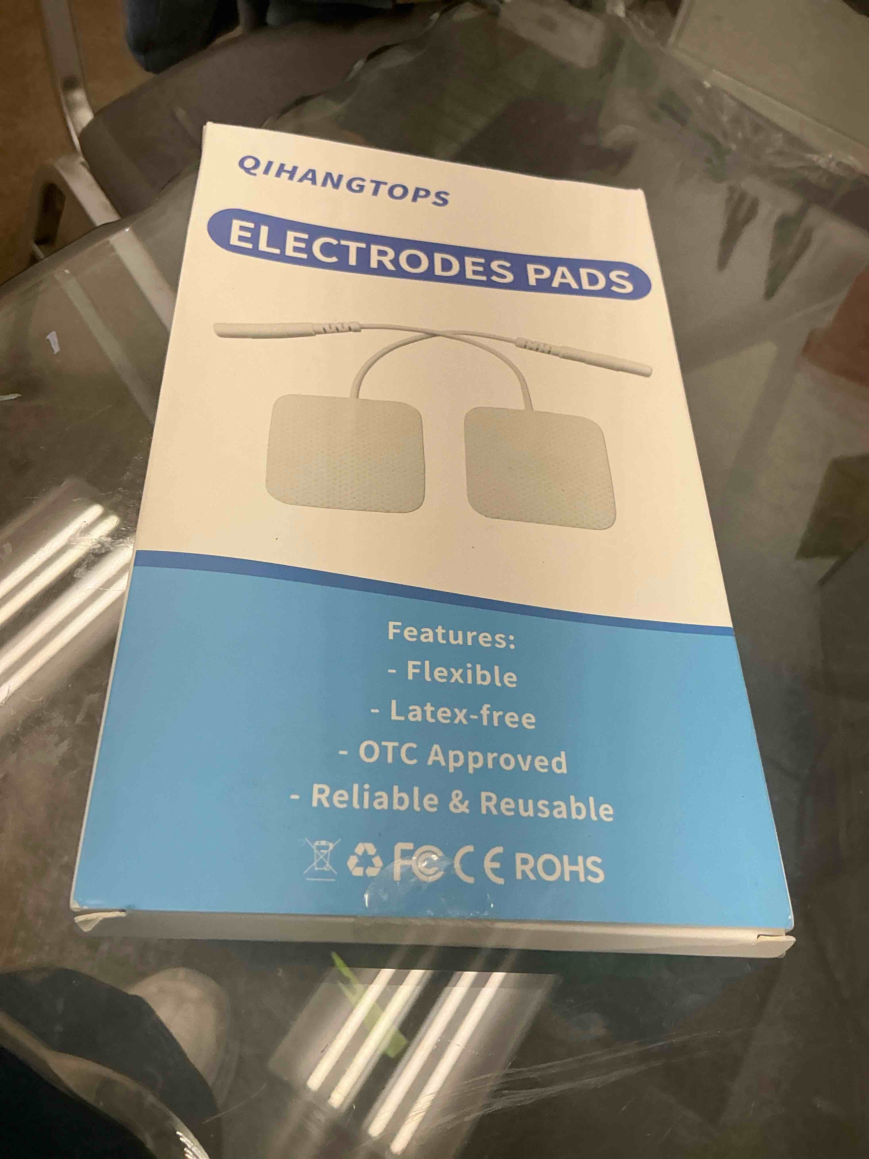 Condition photo showing Good Condition for 22 PCS 2X 2” Tens Unit Electrode Pads Compatible with Auvon Tens 7000 Muscle Stimulator Machine,Tens Unit Replacement Pads Reuse More Than 35-50 Times with Self Stick and Non-Irritating Designs White
