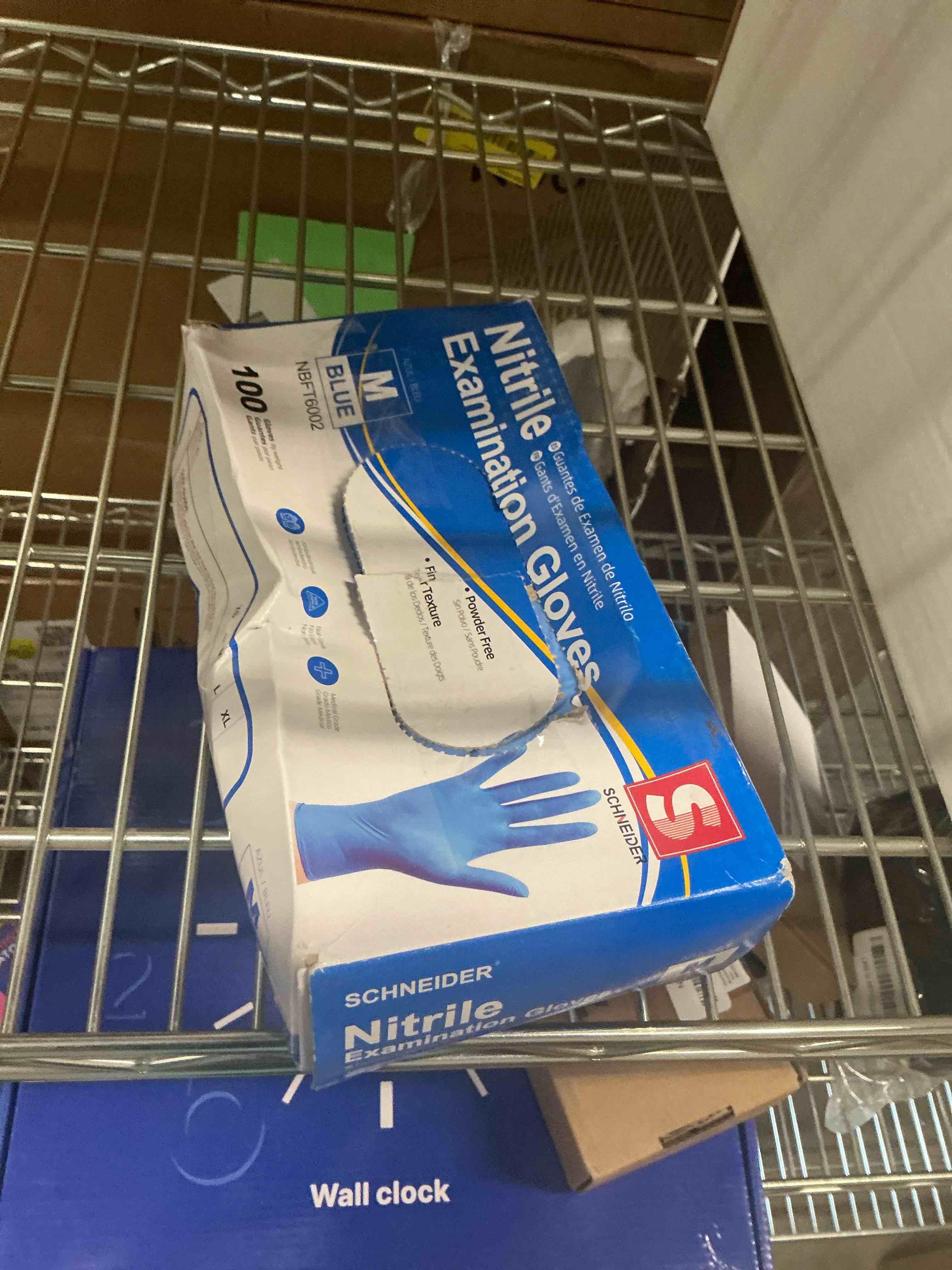 Condition photo showing Good Condition for Schneider Nitrile Exam Gloves, Medical Grade Blue Disposable Gloves Latex Free, Rubber Glove for Cleaning, Cooking, Food Prep 100 Medium