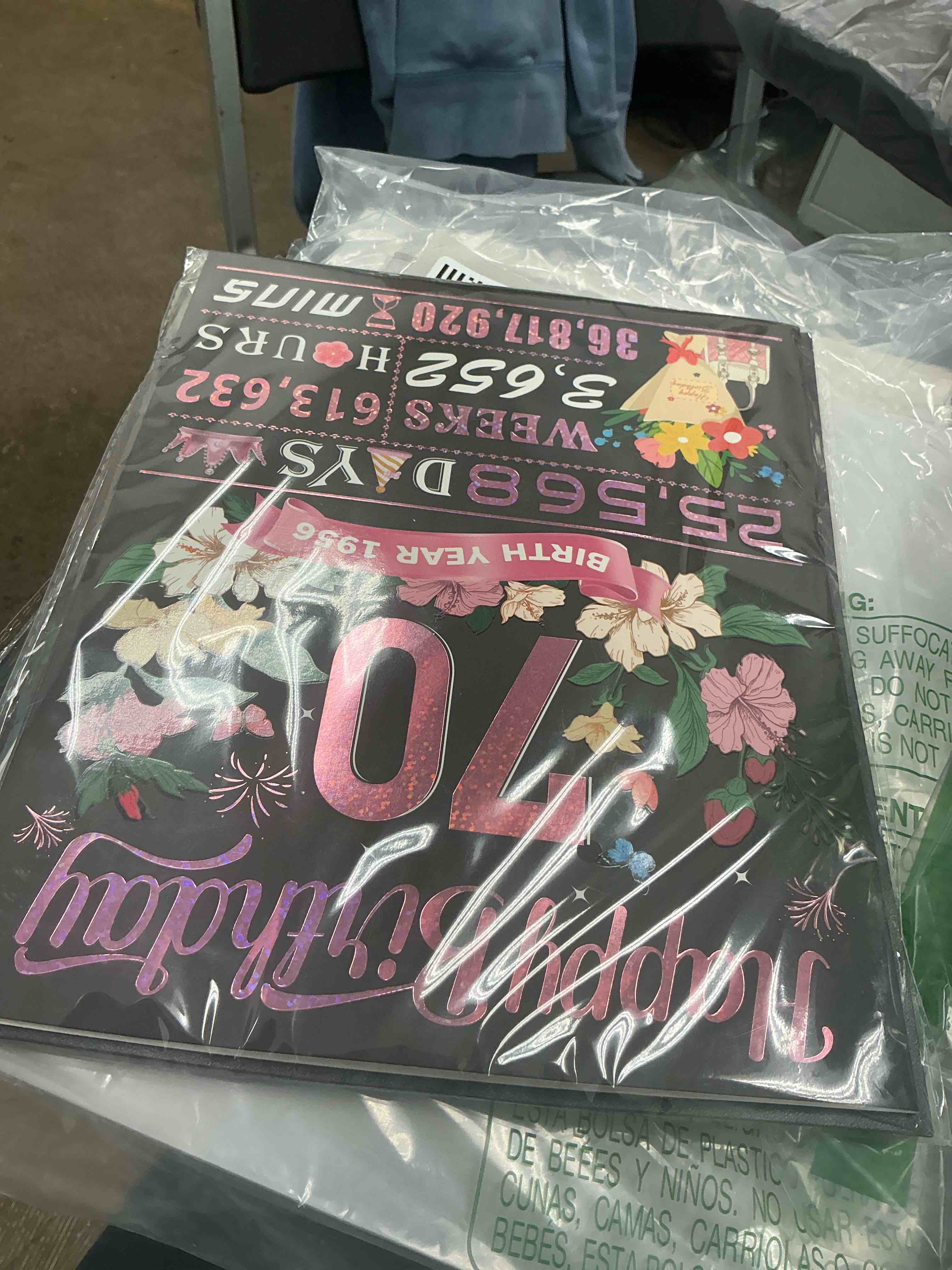 Condition photo showing Good Condition for OLOSONG 70th Birthday Card for Women,Jumbo Pop Up 70th Birthday Cards for Her Friend,Back In 1956 Ha