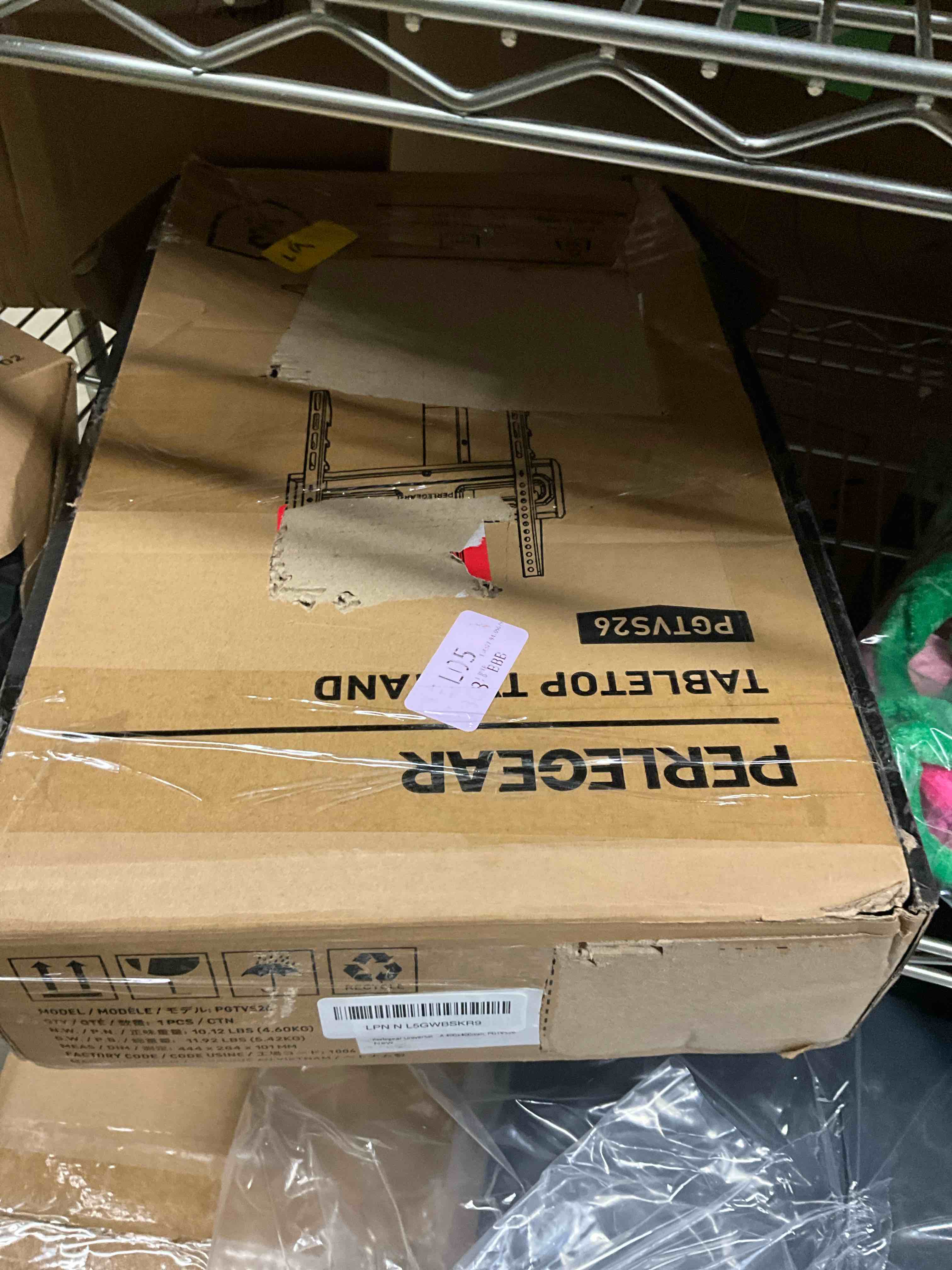 Condition photo showing Good Condition for Perlegear Universal Swivel TV Stand Base for 32–70 inch TVs, Height Adjustable Table Top TV Stand Mount with Tilt, Tempered Glass Base, Holds up to 88 lbs, Max VESA 400x400mm, PGTVS26 Upgraded without Power Outlet