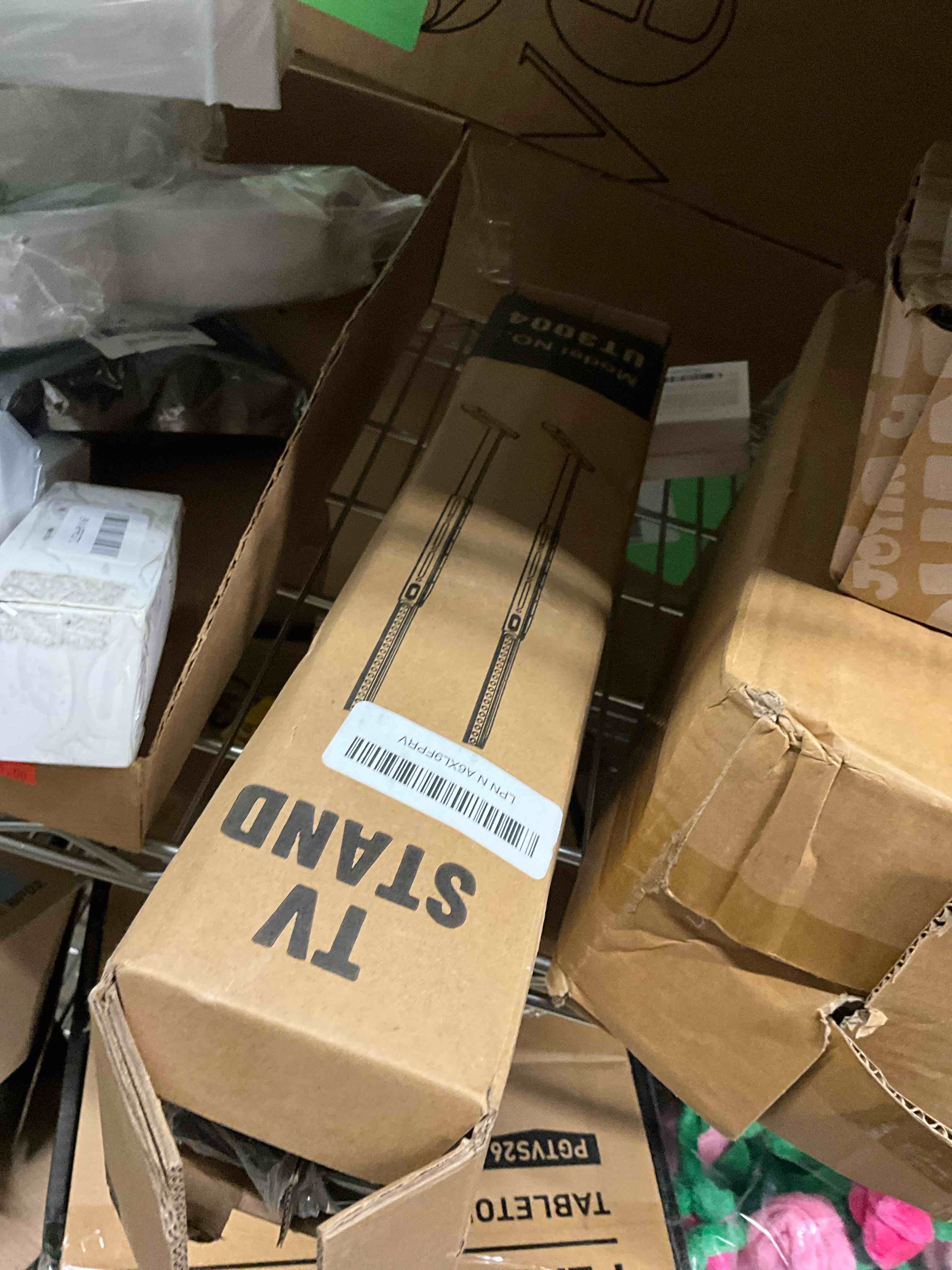 Condition photo showing Good Condition for Rfiver Table Top TV Stand with Height Adjustable TV Legs, TV Stands Base with Cable Management for Most 37 to 86 Inch Flat or Curved TVs, Steel TV Feet Holds up to 150 lbs, Max VESA 800x600mm, Black