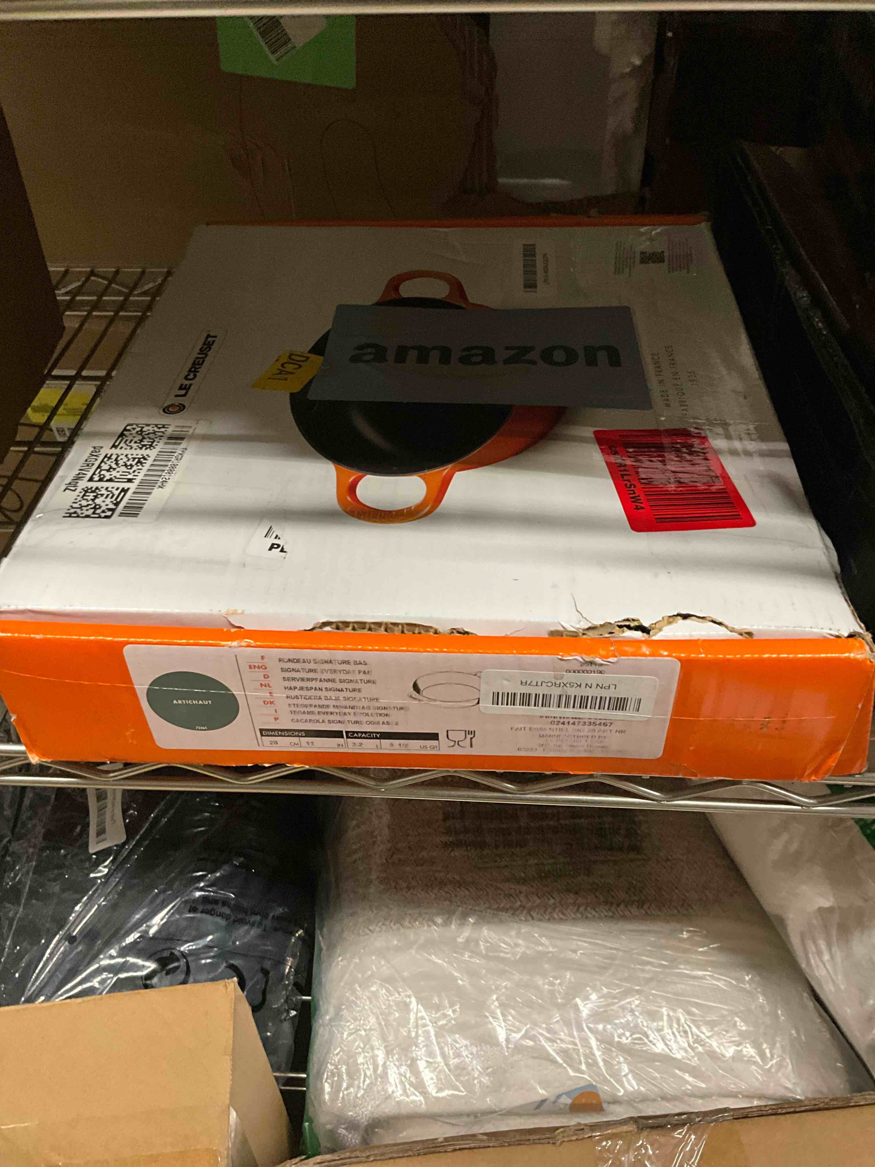 Condition photo showing Good Condition for Le Creuset Signature Cast Iron Everyday Pan, 11", Artichaut