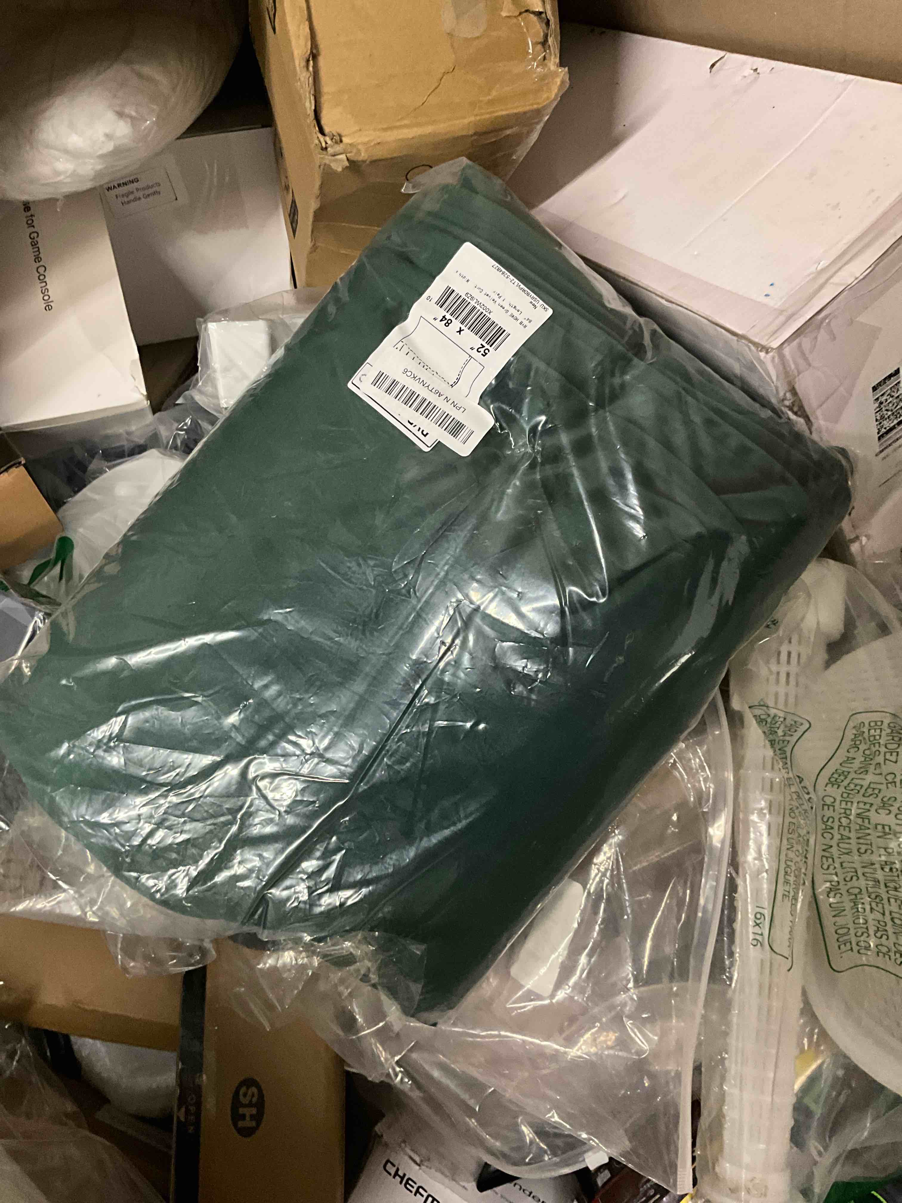 Condition photo showing Good Condition for RYB HOME Green Velvet Curtains & Drapes - Half Blackout Thermal Insulating Soft Window Curtains for Bedroom Living Room Dining Sliding Glass Door, Hunter Green, 52" Width x 84" Length, 1 Pair Hunter Green 52"W x 84"L (Pack of 2)