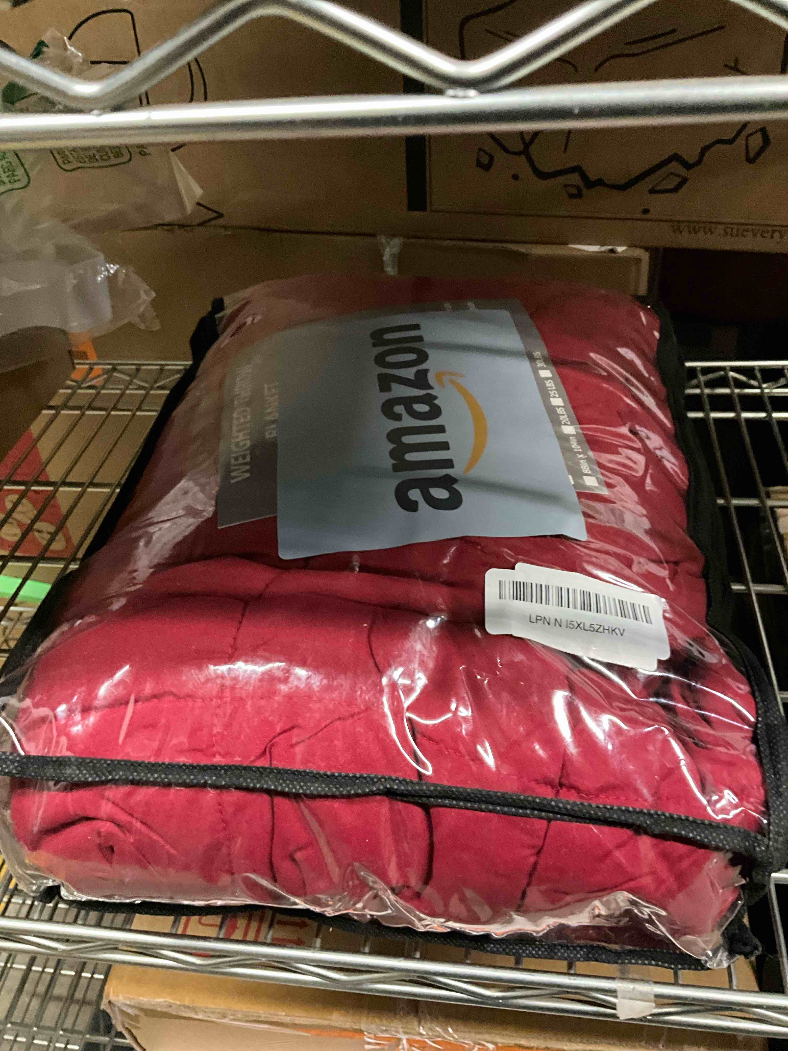 Condition photo showing Good Condition for yescool Weighted Blanket for Adults (15 lbs, 48" x 72", Red) Cooling Heavy Blanket for Sleeping Perfect for 140-160 lbs, Twin Size Breathable Blanket with Premium Glass Bead, Machine Washable Red 48X72-15 lbs