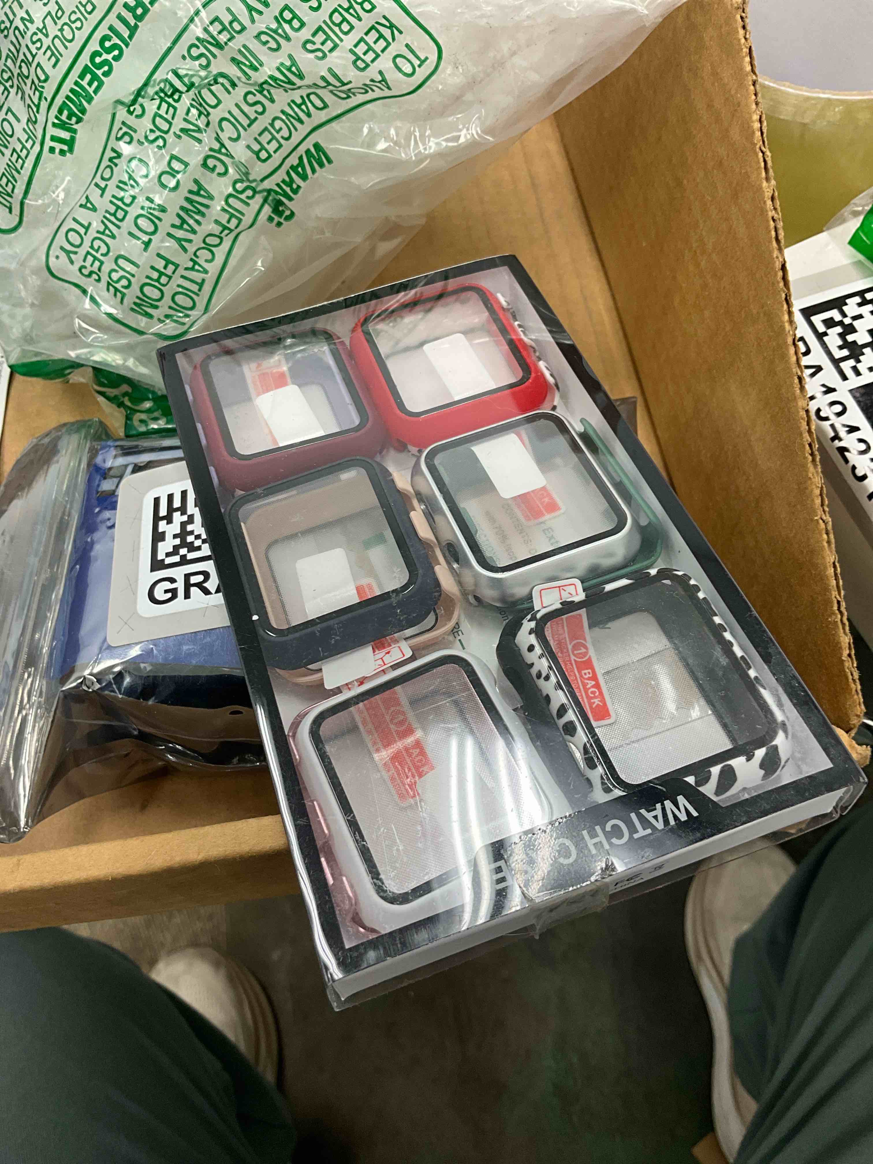 Condition photo showing Good Condition for 12 Pack Case with Tempered Glass Screen Protector for Apple Watch Series 3/2/1 42mm,JZK Hard PC Full Coverage Slim Guard Bumper Protective Cover HD Ultra-Thin Cover for iWatch 42mm Accessories Black/Blue/Green/Silver/Cow/Leopard/White/Pink/Rose Gold/Wine/Red/Purple 42 mm