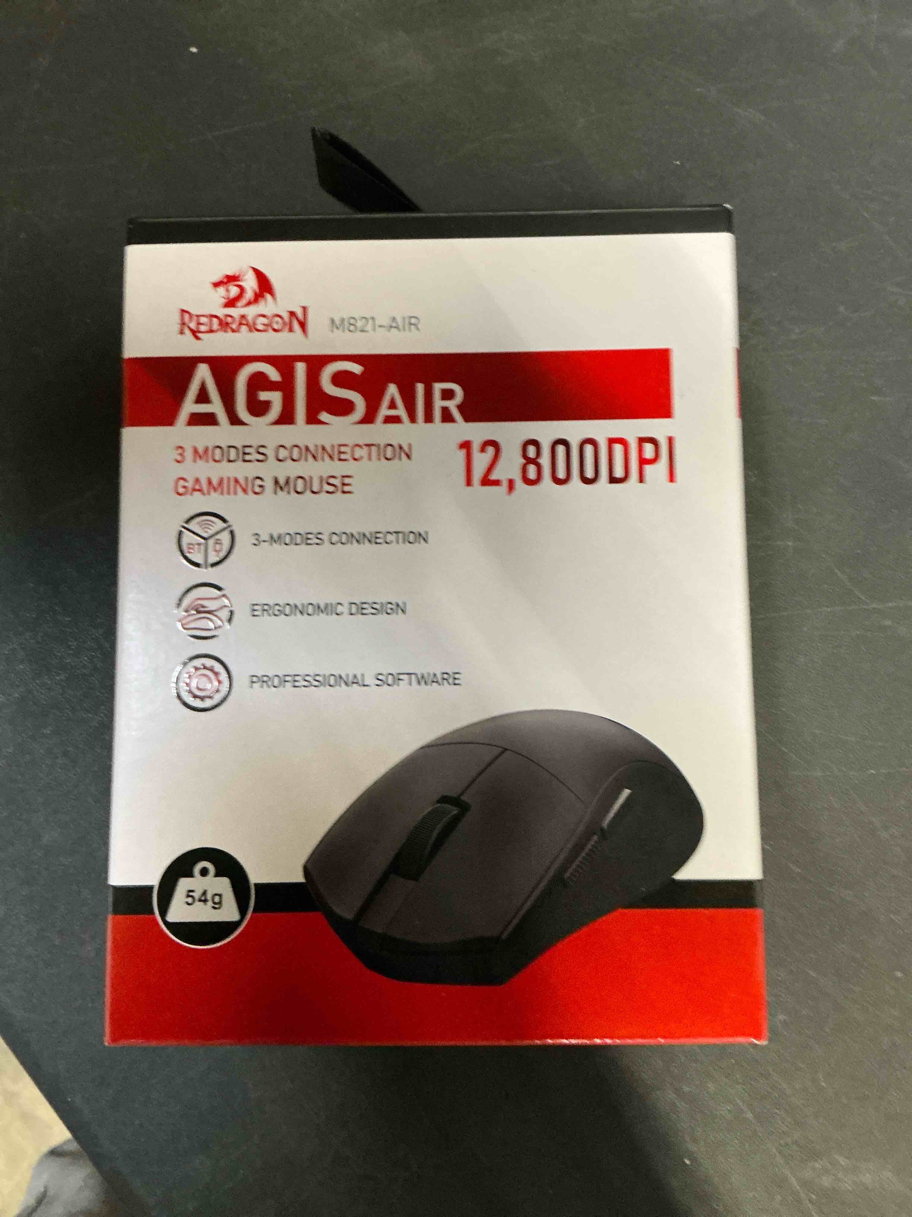 Condition photo showing New/Like New for Redragon Wireless Gaming Mouse, 54G Lightweight, Tri-Mode 2.4G/USB C Wired/Bluetooth, Black PC Gaming Mice for Computer Laptop Mac Windows, Max 128000 DPI, 1K Polling, 6 Programmable Buttons, M821