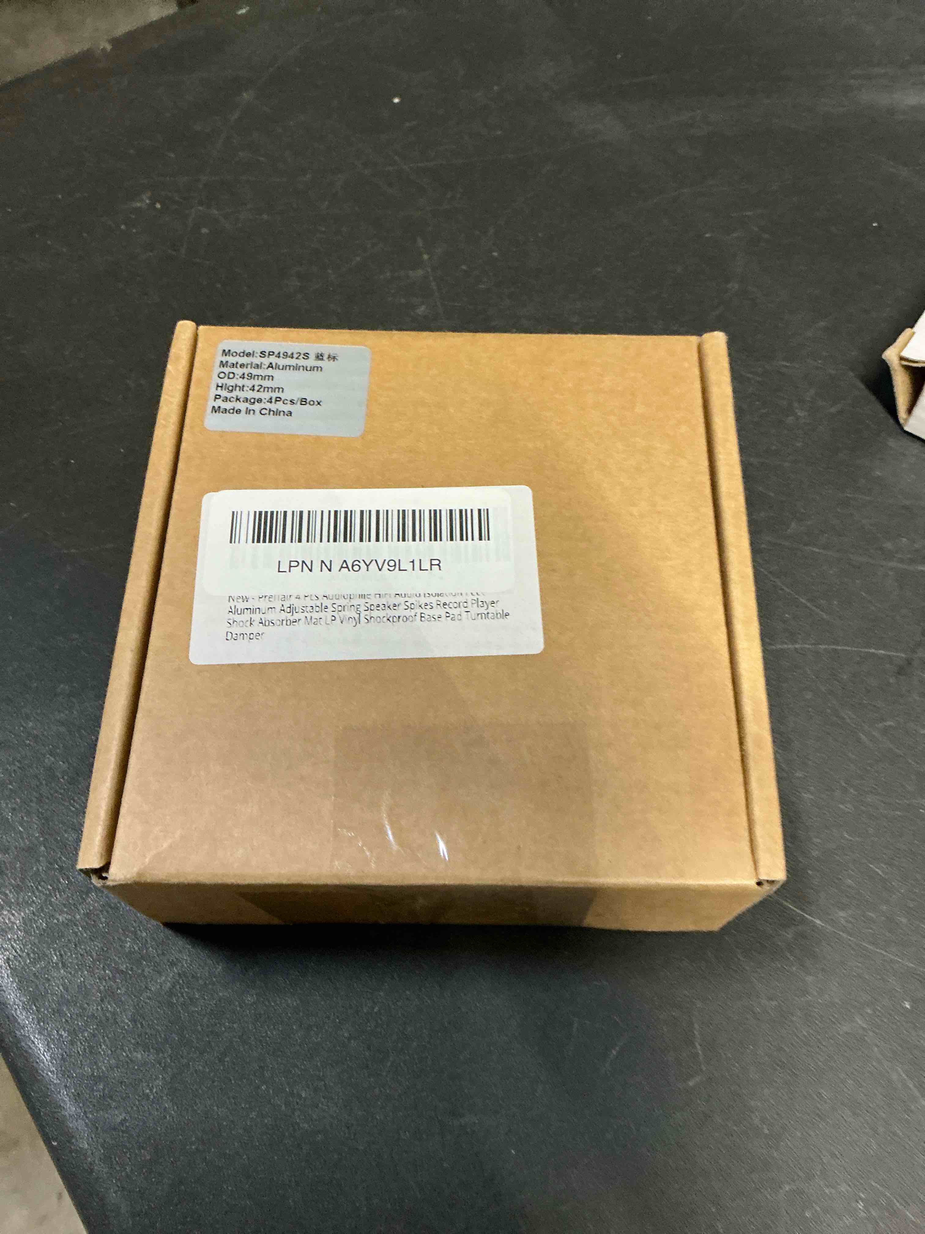 Condition photo showing New/Like New for Preffair 4 Pcs Audiophile HiFi Audio Isolation Feet Aluminum Adjustable Spring Speaker Spikes Record Player Shock Absorber Mat LP Vinyl Shockproof Base Pad Turntable Damper