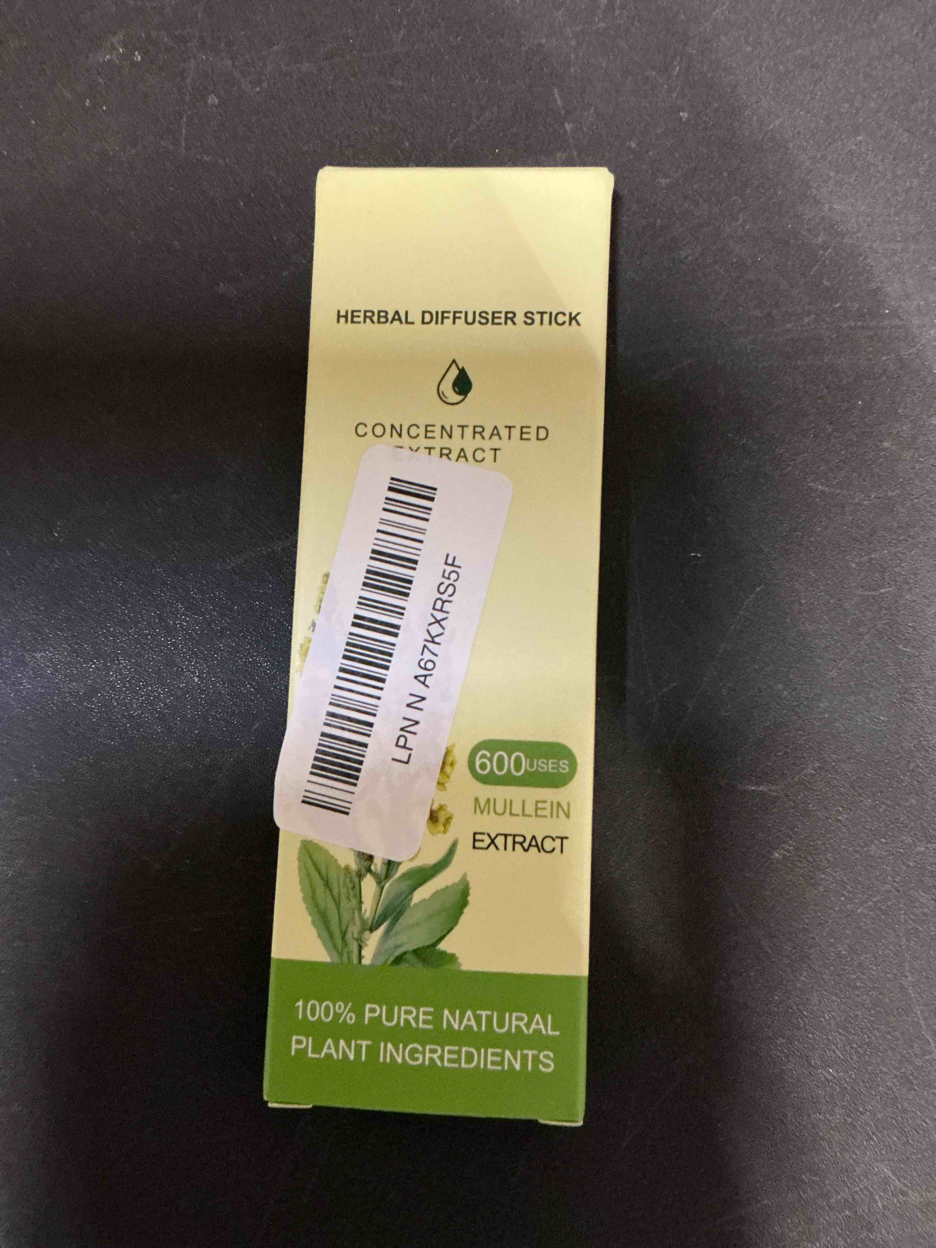 Condition photo showing Good Condition for Mullein Herbal Diffuser Upgraded with Extracts of Mullein, Thyme and Mint for Cleansing Lungs, Improving Breathing and Oral Air Freshening- 1 Stick, 1 Pack