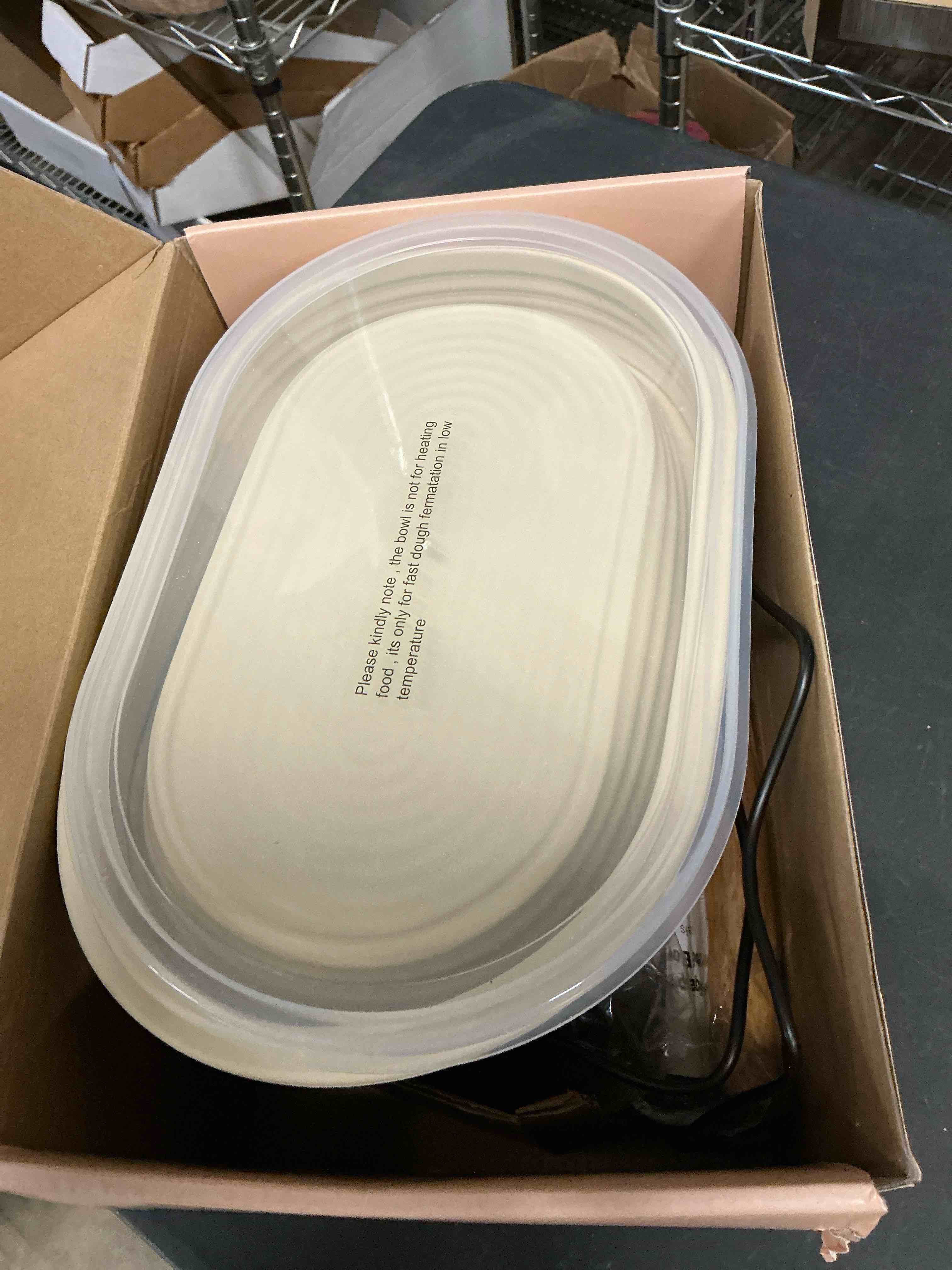 Condition photo showing Good Condition for Heating Complete Sourdough Starter Kit, 2L Electric Thermostatic Silicone Oval Foldable Banneton Bread Proofing Basket with 6 Timer & Temp Settings for Dough Rising, Dishwasher Safe, Bread Making Kit 2L Oval Basket Kit