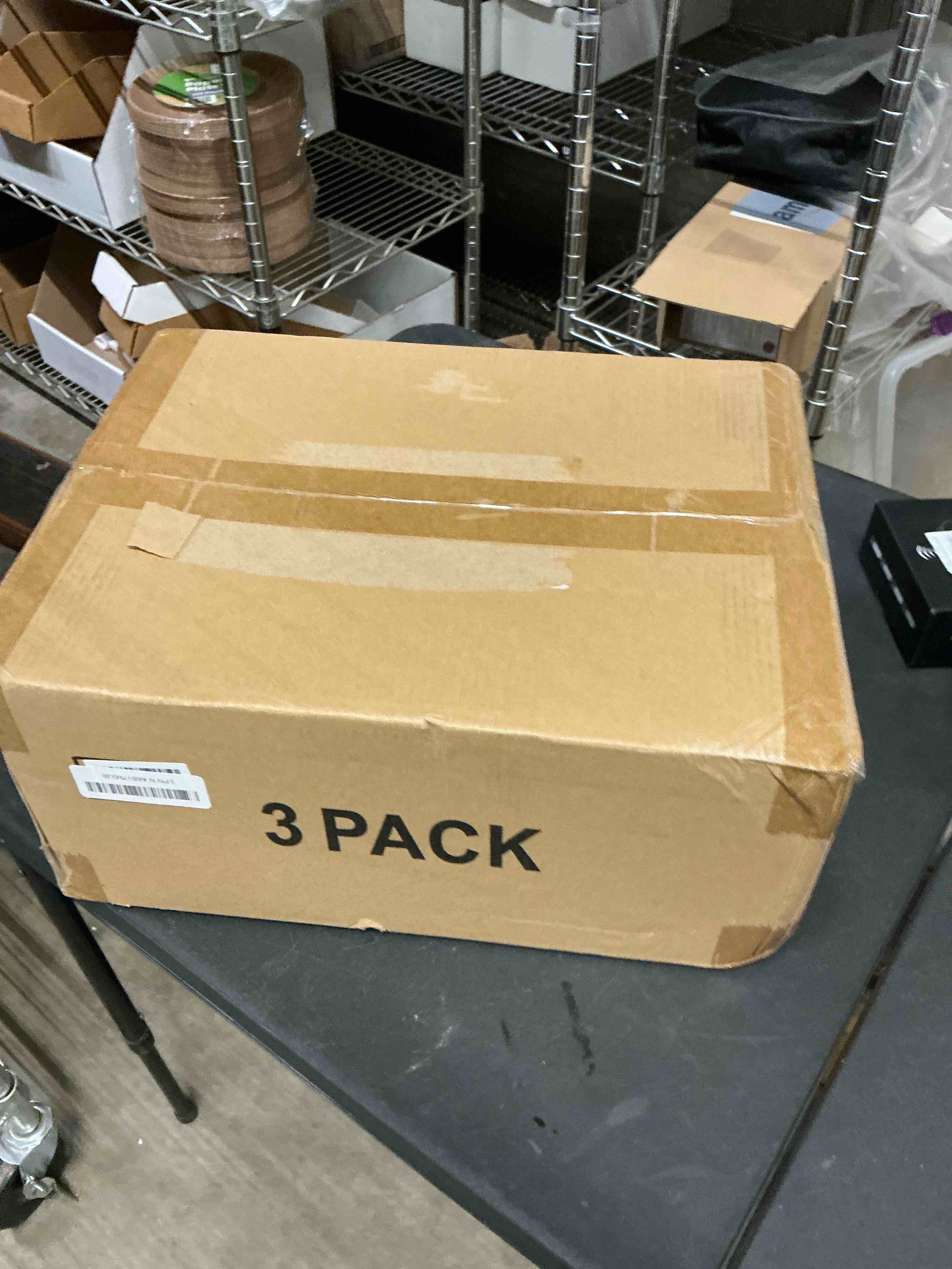 Condition photo showing New/Like New for Clear Storage Bin with Lid 3 Pack ?Stackable & Sturdy? Plastic Multifunctional Folding Storage Bins for Bedroom, Living Room, Study,Room, 23 QT Folding Box with Magnetic Door White 3 Tier-3 Lids