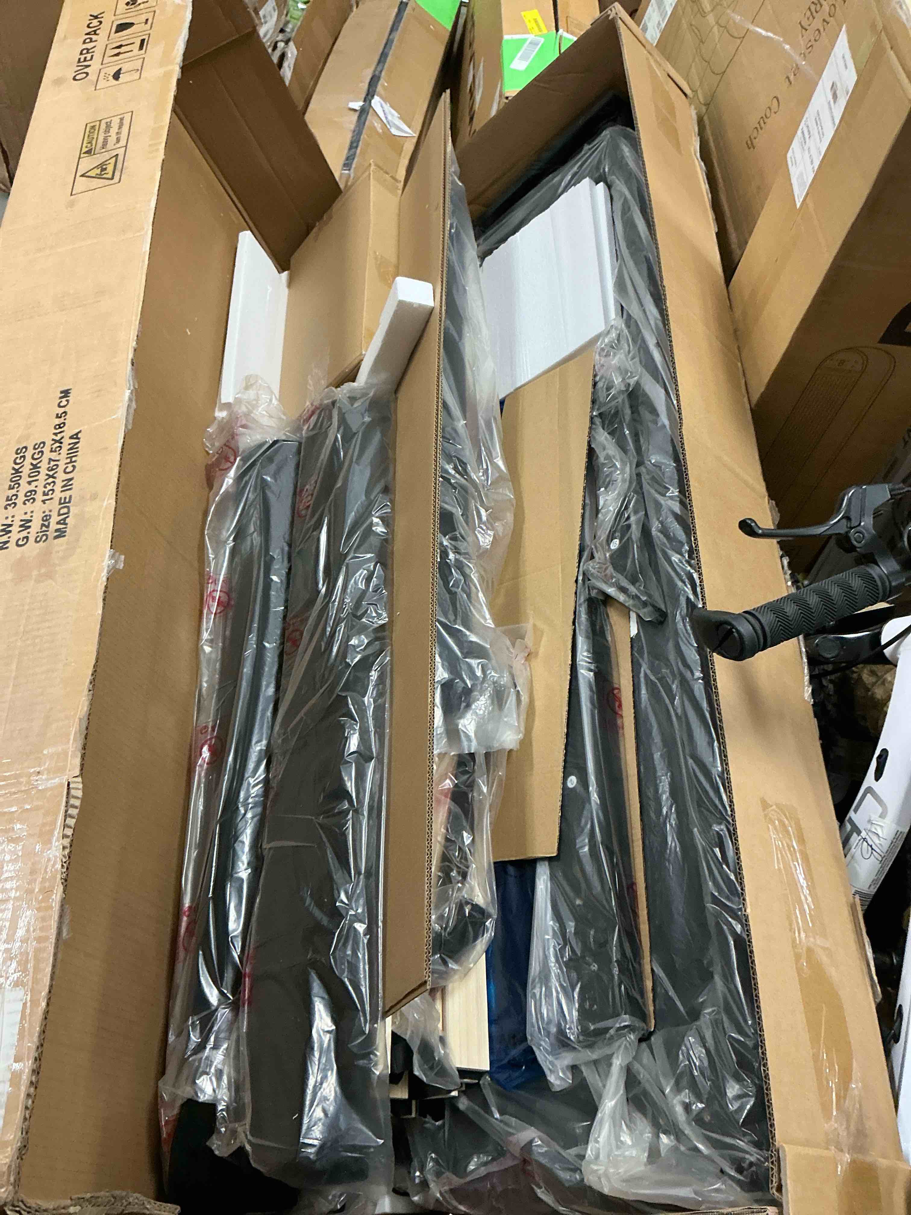 Condition photo showing New/Like New for Anyact Full Size Floating Bed Frame with Led & Charging Station, Velvet Upholstered Bed Frame with Floating Metal Platform Bed, Black