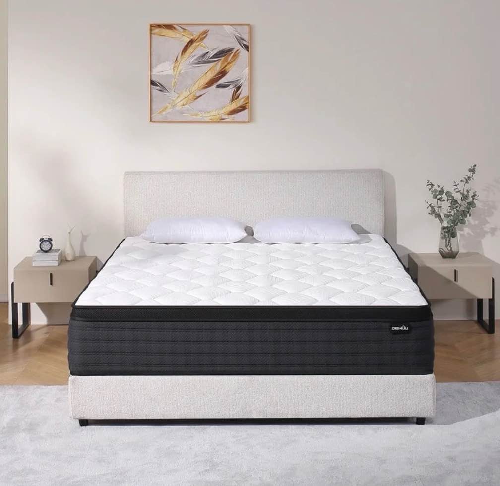 dehiju full size mattress, 12 inches hybrid memory foam full mattress in a box, pressure relief, medium firm, certipur-us