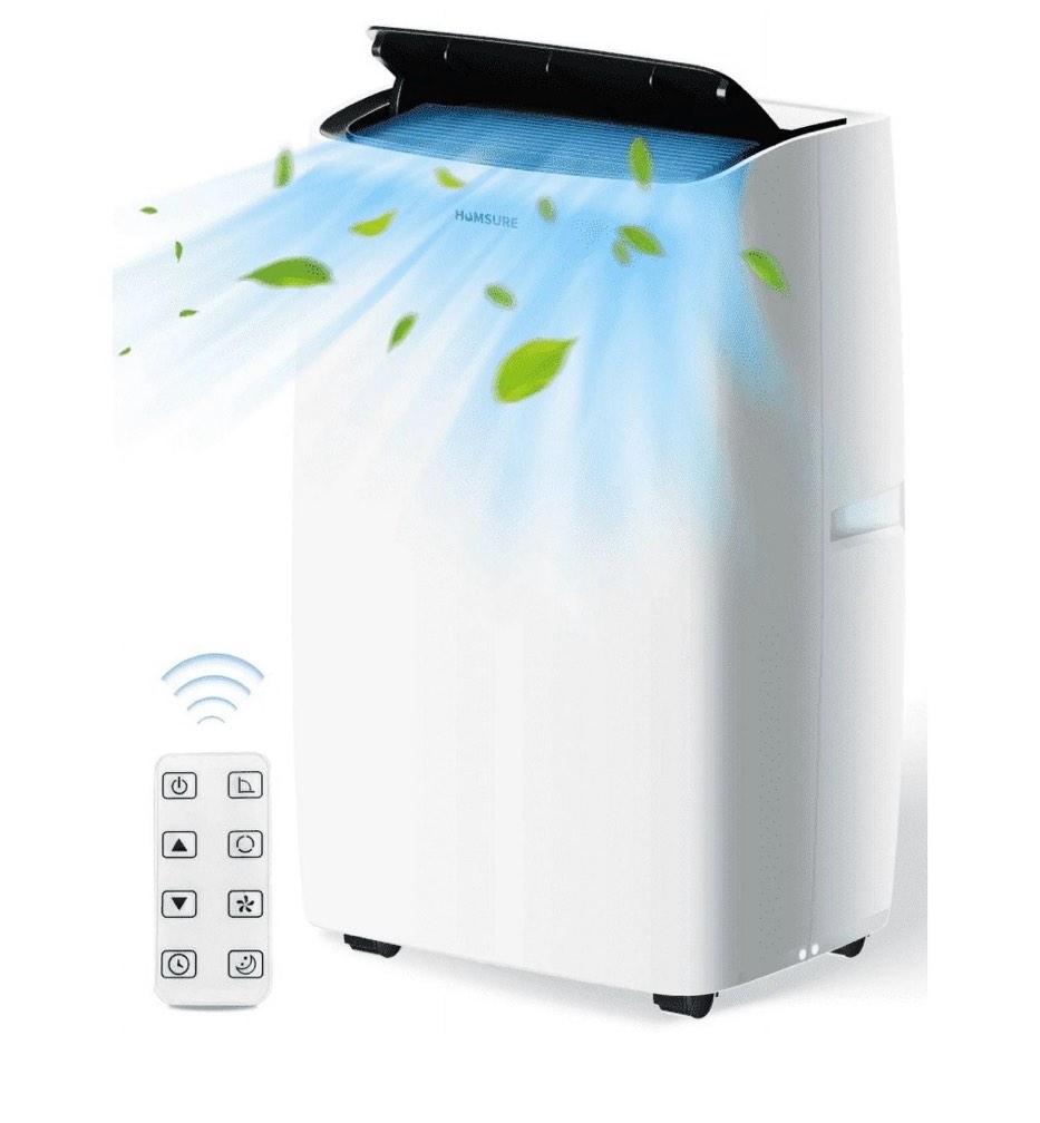 humsure portable air conditioner 14000 btu ,suitable for 420 sq ft of rooms, floor standing air conditioning ac unit with remote control and installation kit, 5-in-1 function