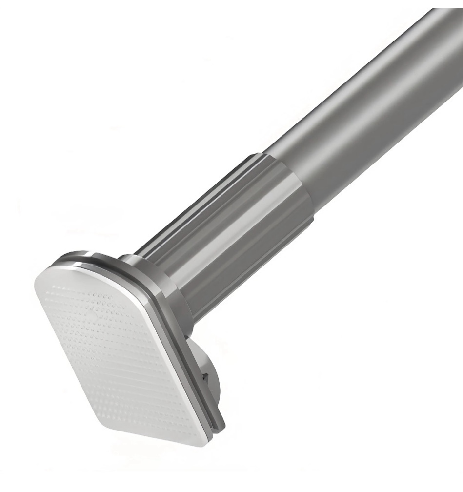 No Drill Tension Rod - Extra Long Room Divider 43-142inch, Adjustable Spring Shower Curtain Rod for Closet/Balcony, Non-slip Telescopic Pole (Gray)