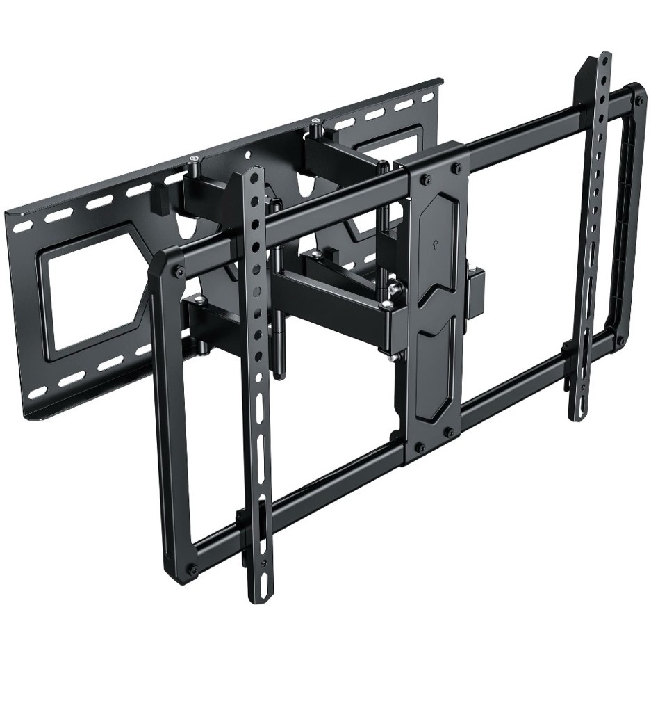 MountLiving Ultra-Slim Full Motion TV Wall Mount for 37-90" Screens, 90° Swivel & ±10° Tilt, Max VESA 600x400mm, up to 120 lbs