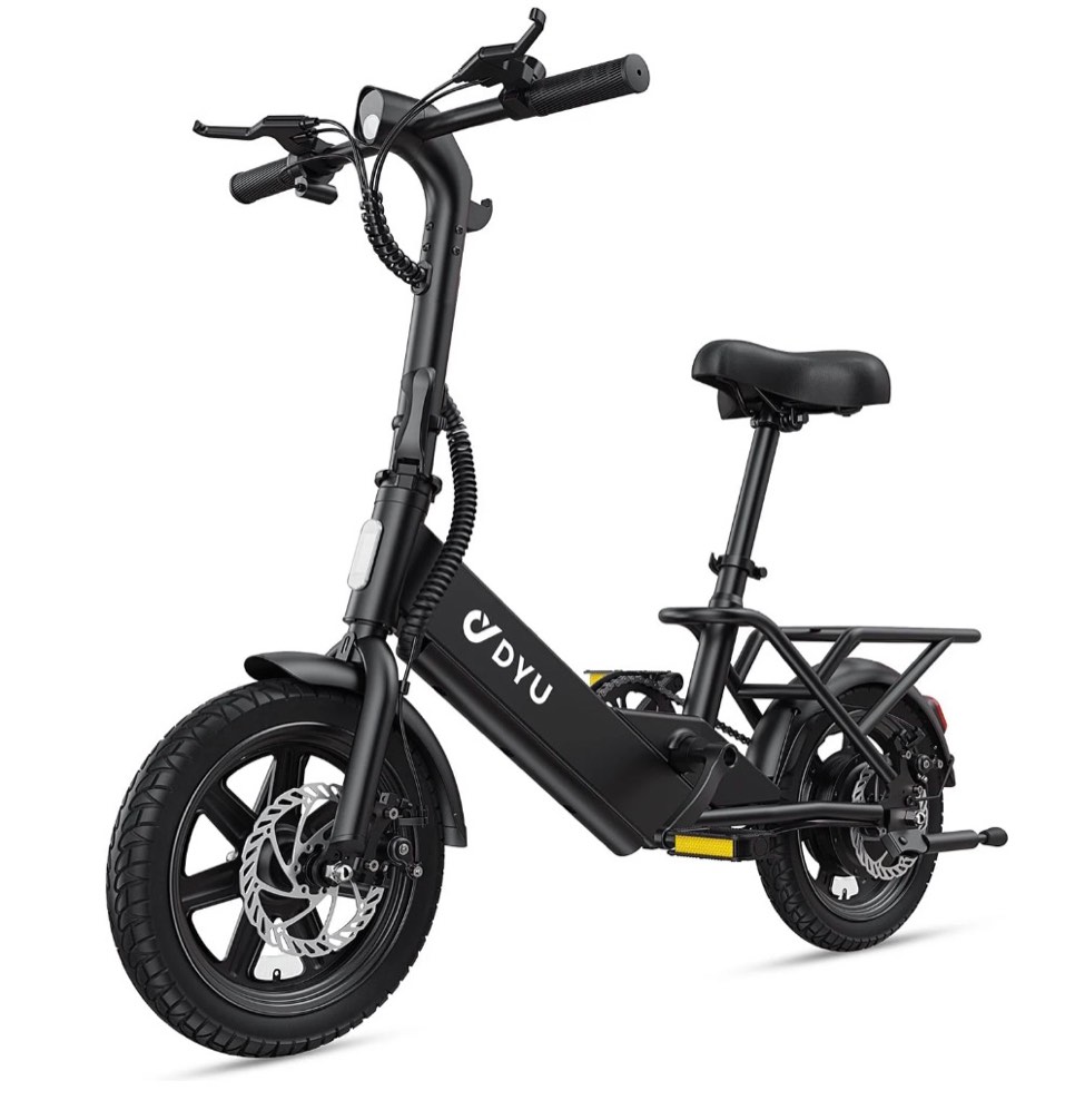 DYU 14" Folding Electric Bike for Adults Teens, 500W Peak Motor 36V/7.8AH Battery, Commuter City Ebike, UL2849