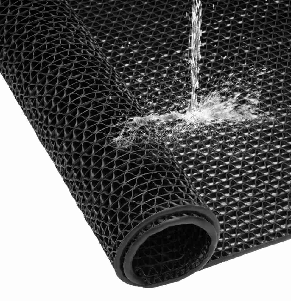 ovyeofr 40'' x 36'' drainage mat, non slip rubber floor mats, pool mat for indoor outdoor entrance bar wet area, black