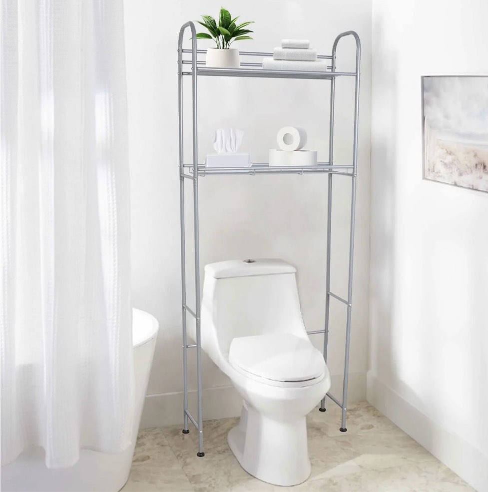 SUSUZI 2 Tier Over The Toilet Rack –  Space Saver Over the Toilet Storage Unit