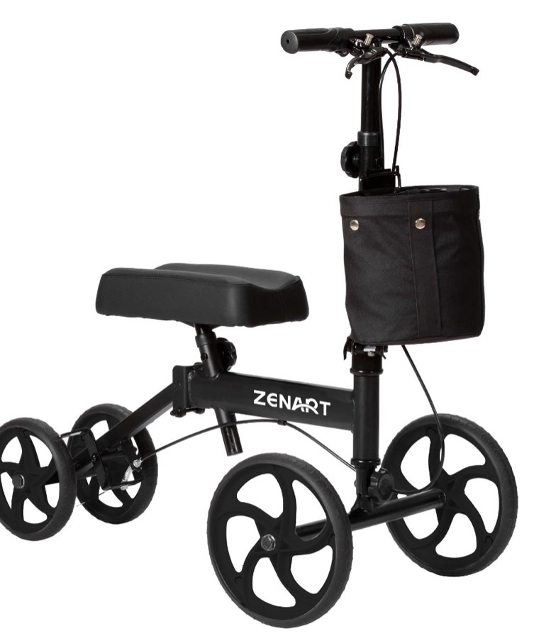 ZENART Economy Knee Scooter Foldable Walker for Foot Surgery Adult Crutch Alternative