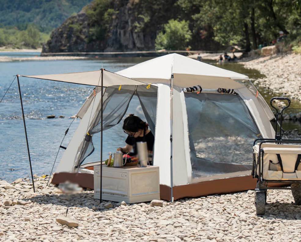 ggpg 4 person instant camping tent  automatic easy pop up tents for waterproof camping family beach