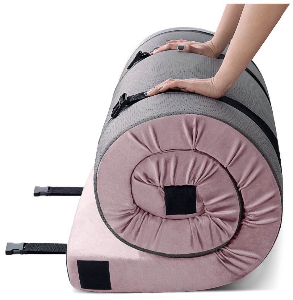 Vipsafe CertiPUR-US Memory Foam Camping Mattress, Portable Sleeping Pad with Waterproof Cover & Bag,75*30*3",Pink