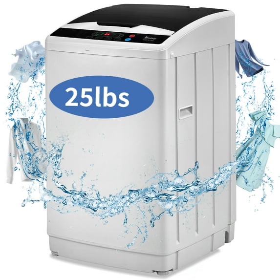 ktaxon portable washing machine, full automatic washer and dryer combo, with built-in pump drain 25 lbs capacity laundry washer spin dryer for apartment dorm