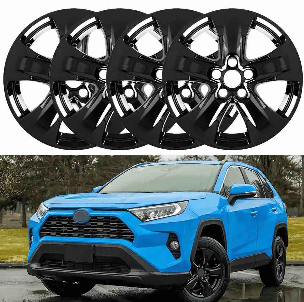 17 inch hubcap wheel skin covers compatible with 2019-2025 toyota rav4 xle/le hybrid xle, durable abs plastic rim covers (set of 4), fit for standard wheels - snap on tire cover replacement