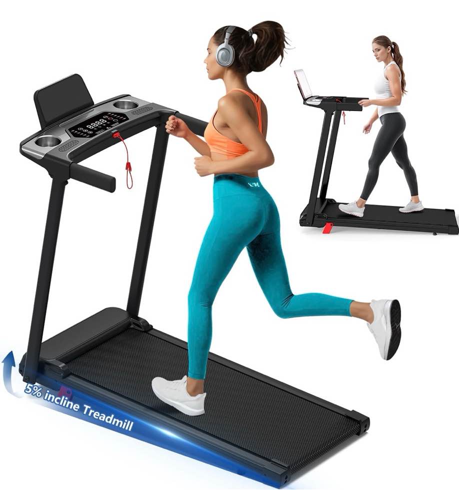 tomile foldable electric treadmill for home, 3.0 hp portable treadmill with incline for running exercise, 300 lb capacity