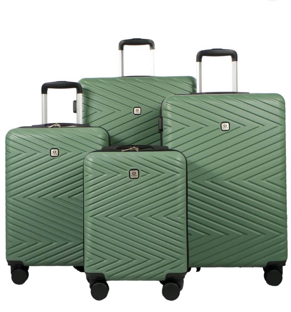 travelhouse 4 piece hardshell luggage set hardside lightweight suitcase with tsa lock spinner wheels.(dark green)