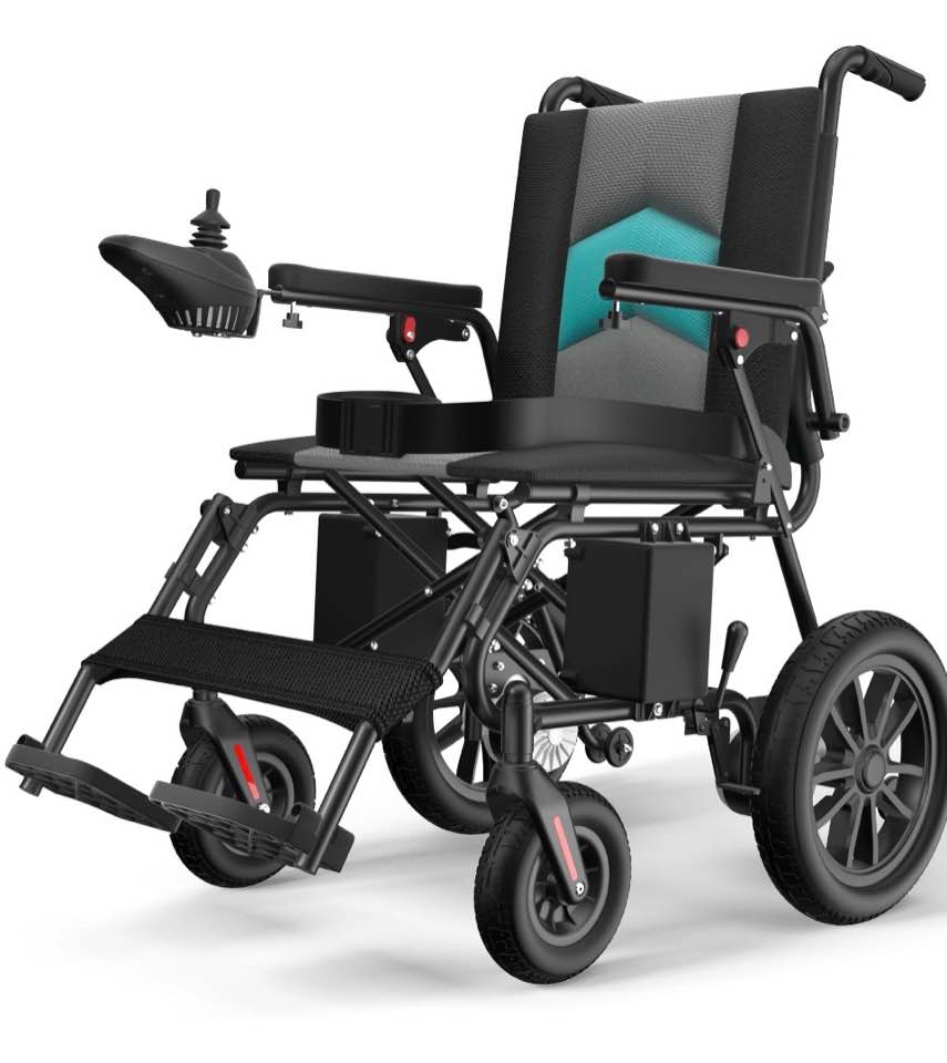 coolhut electric wheelchair, 20+ miles long-range (350lbs) lightweight portable electric wheelchair for adults, smart motorized mobility scooter with 360° joystick, 8-yeas warranty