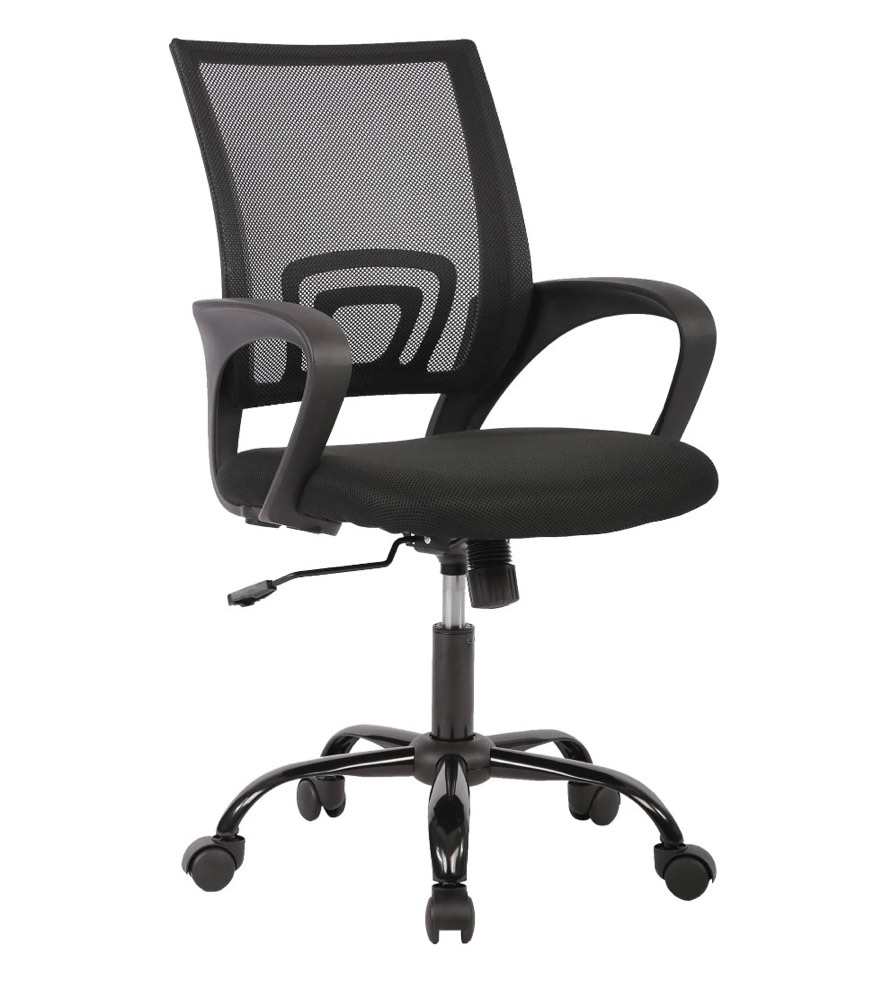 jonpony ergonomic office chair, lumbar support, adjustable height with armrests for adults,black