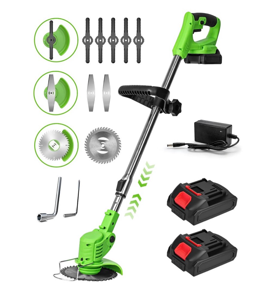 yahhu 21v cordless 3-in-1 string trimmer, trimmer, edger blade effortless lawn & garden care