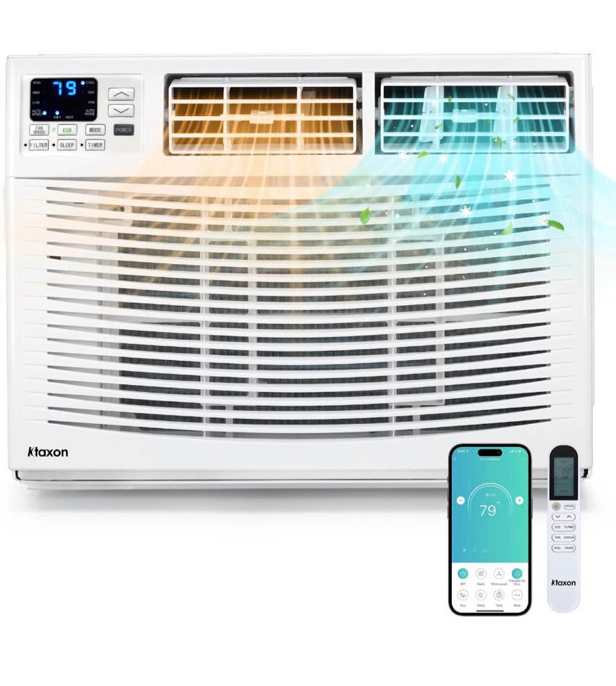 ktaxon wifi enabled 24000 btu heat and cool window air conditioner with wifi controls